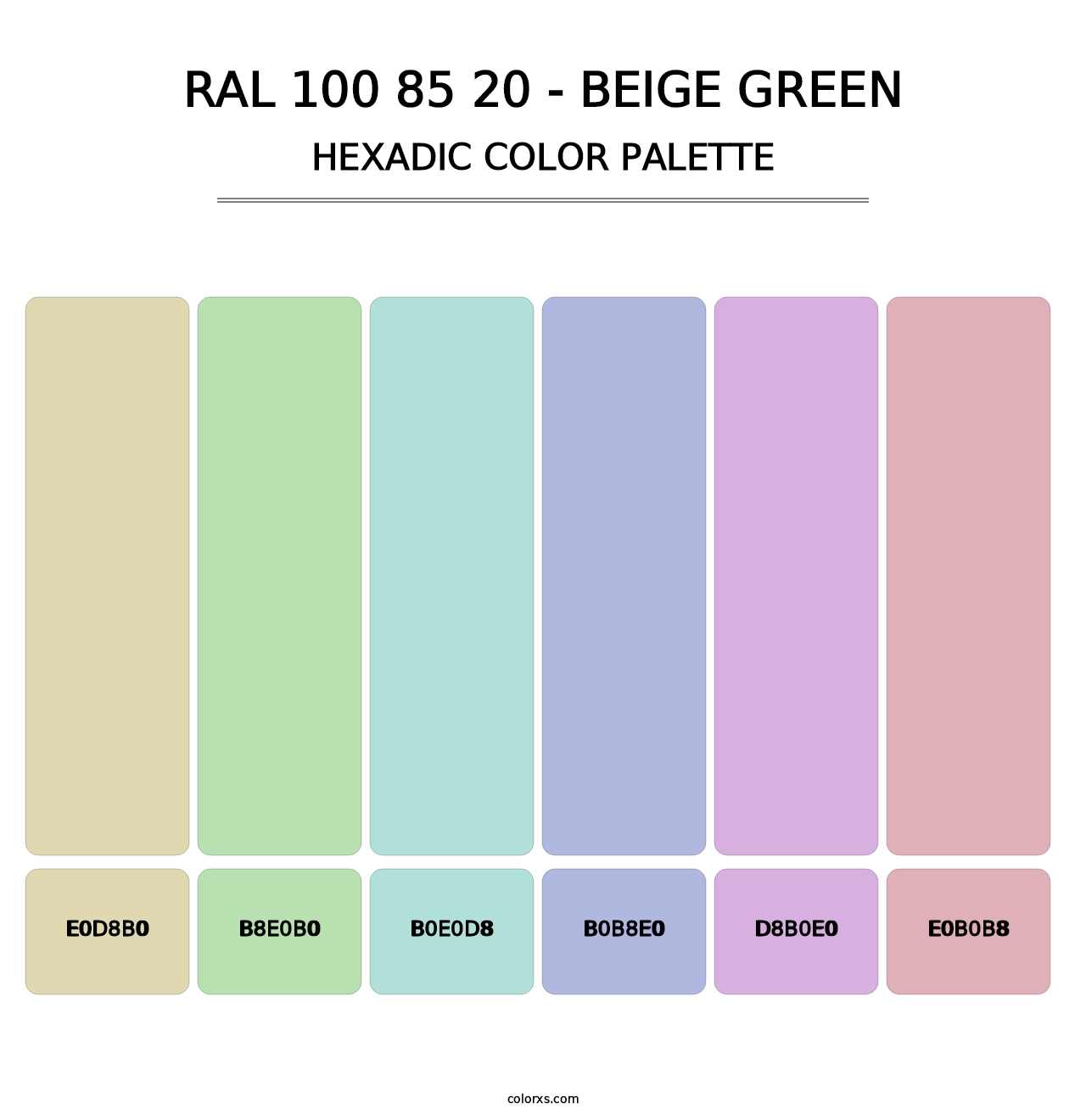 RAL 100 85 20 - Beige Green - Hexadic Color Palette