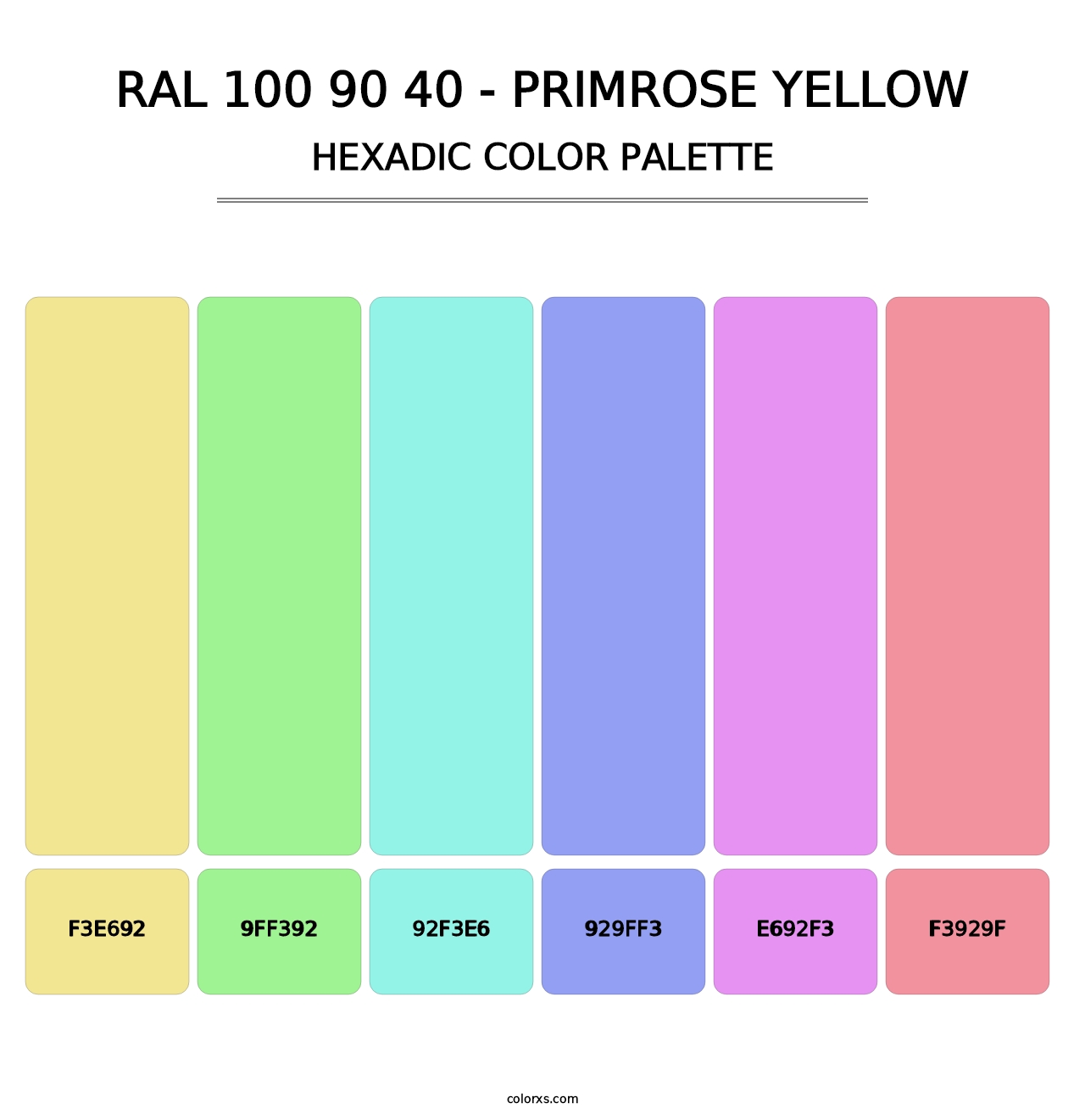 RAL 100 90 40 - Primrose Yellow - Hexadic Color Palette