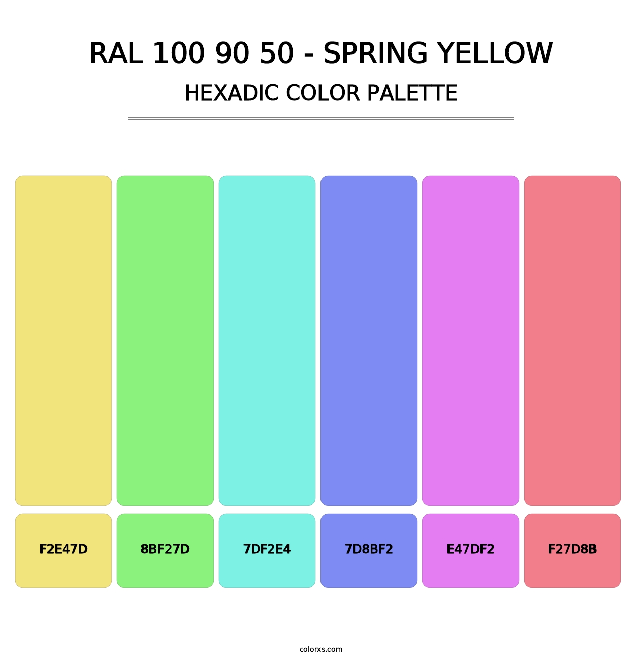 RAL 100 90 50 - Spring Yellow - Hexadic Color Palette