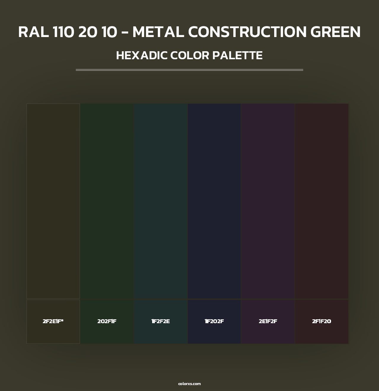 RAL 110 20 10 - Metal Construction Green - Hexadic Color Palette