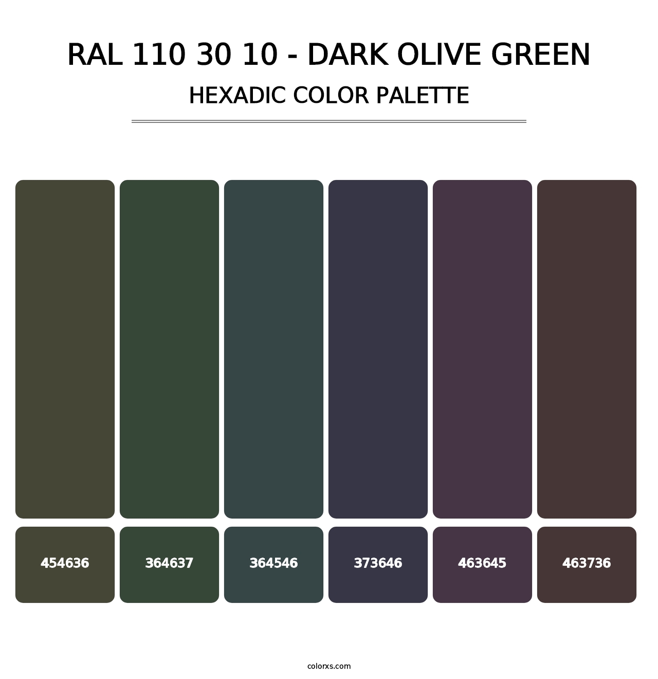 RAL 110 30 10 - Dark Olive Green - Hexadic Color Palette