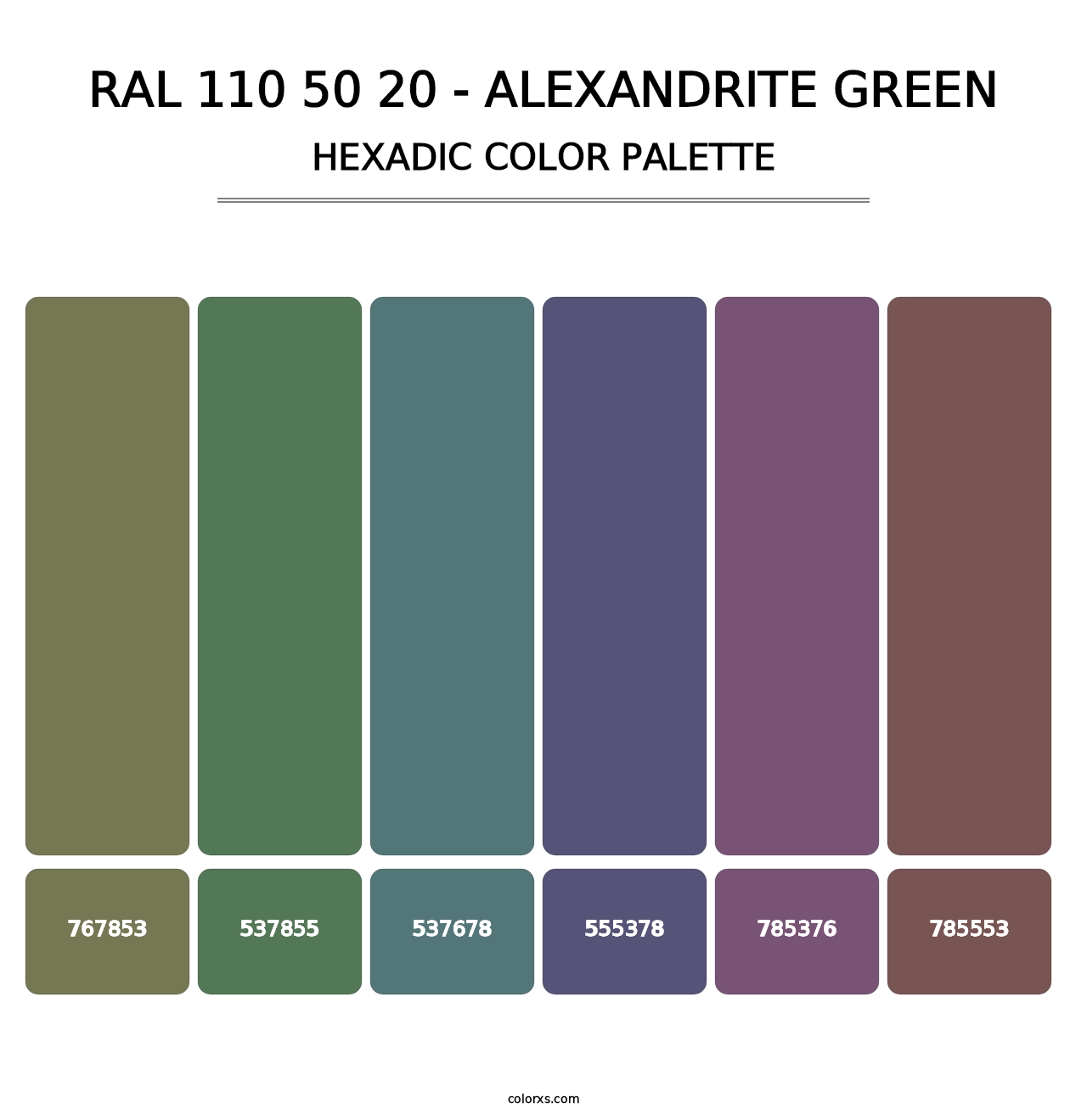 RAL 110 50 20 - Alexandrite Green - Hexadic Color Palette