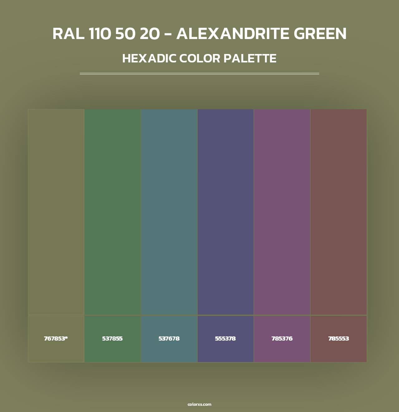 RAL 110 50 20 - Alexandrite Green - Hexadic Color Palette