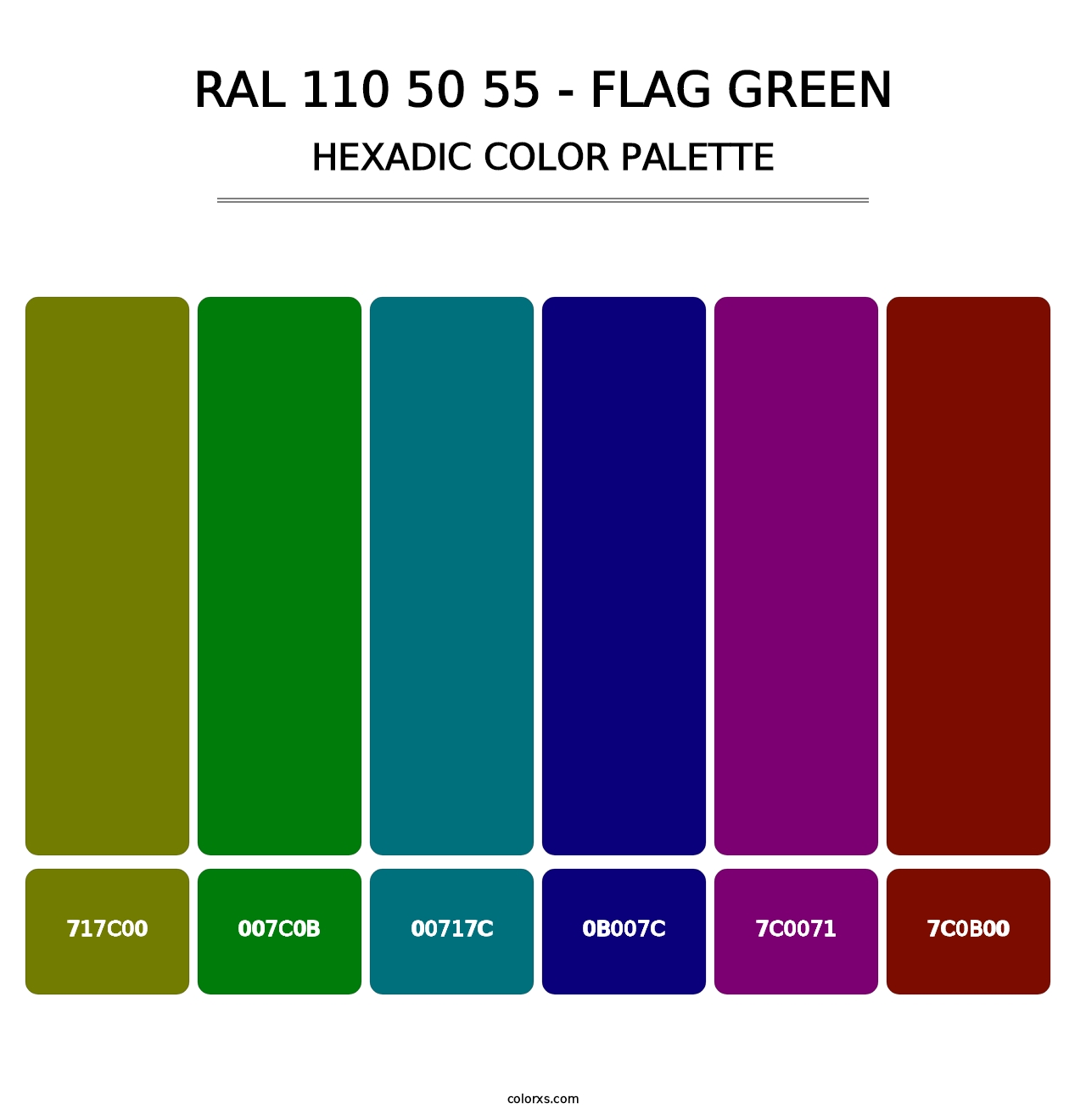 RAL 110 50 55 - Flag Green - Hexadic Color Palette