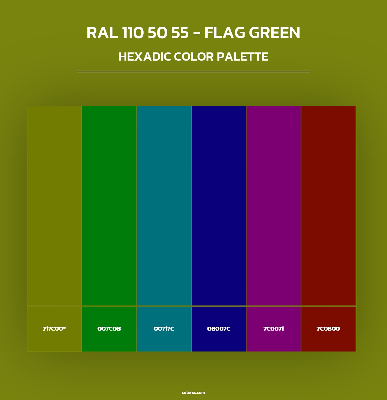 RAL 110 50 55 - Flag Green - Hexadic Color Palette