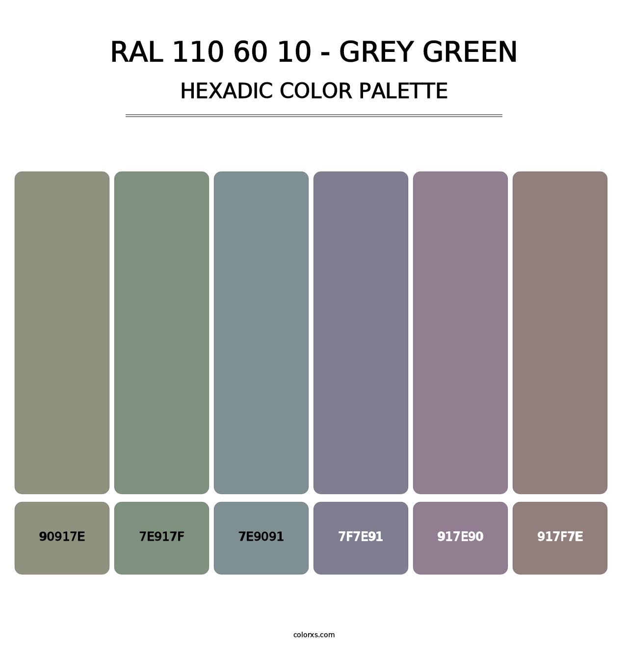 RAL 110 60 10 - Grey Green - Hexadic Color Palette