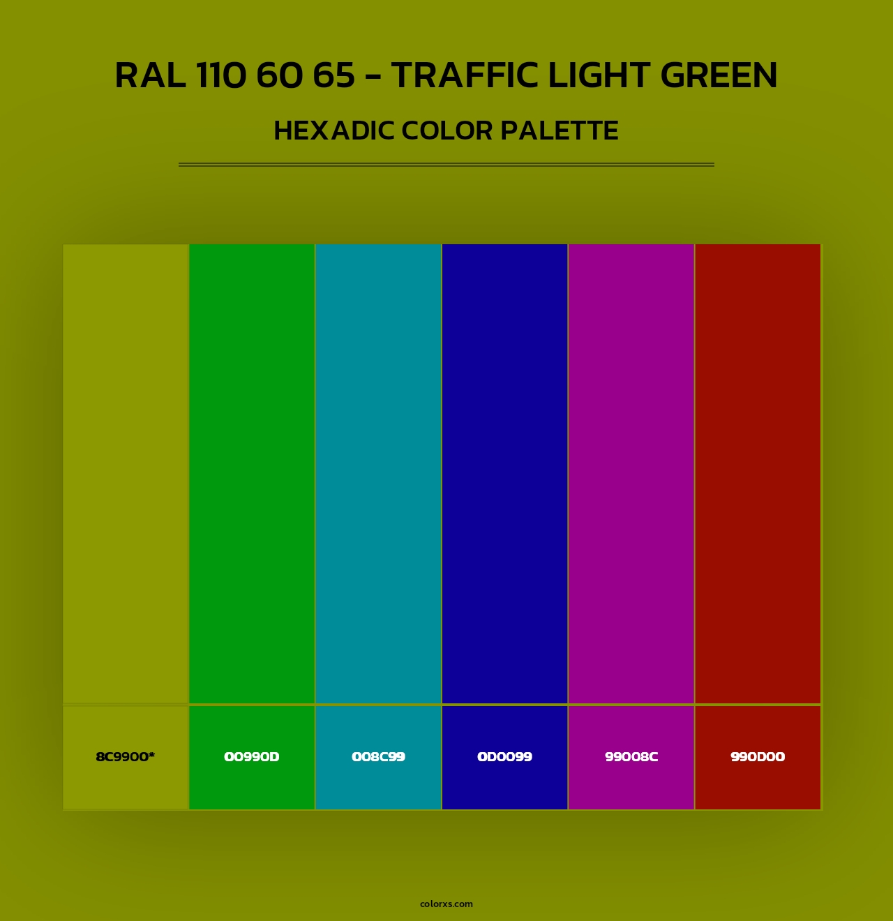 RAL 110 60 65 - Traffic Light Green - Hexadic Color Palette