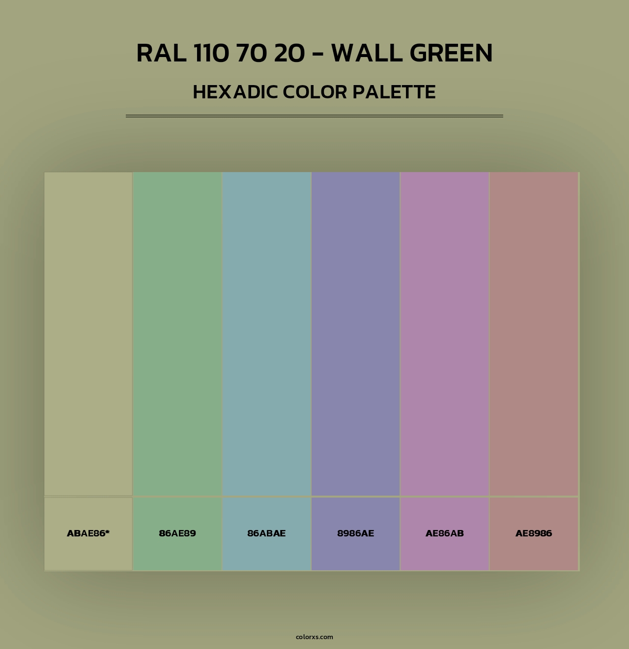 RAL 110 70 20 - Wall Green - Hexadic Color Palette
