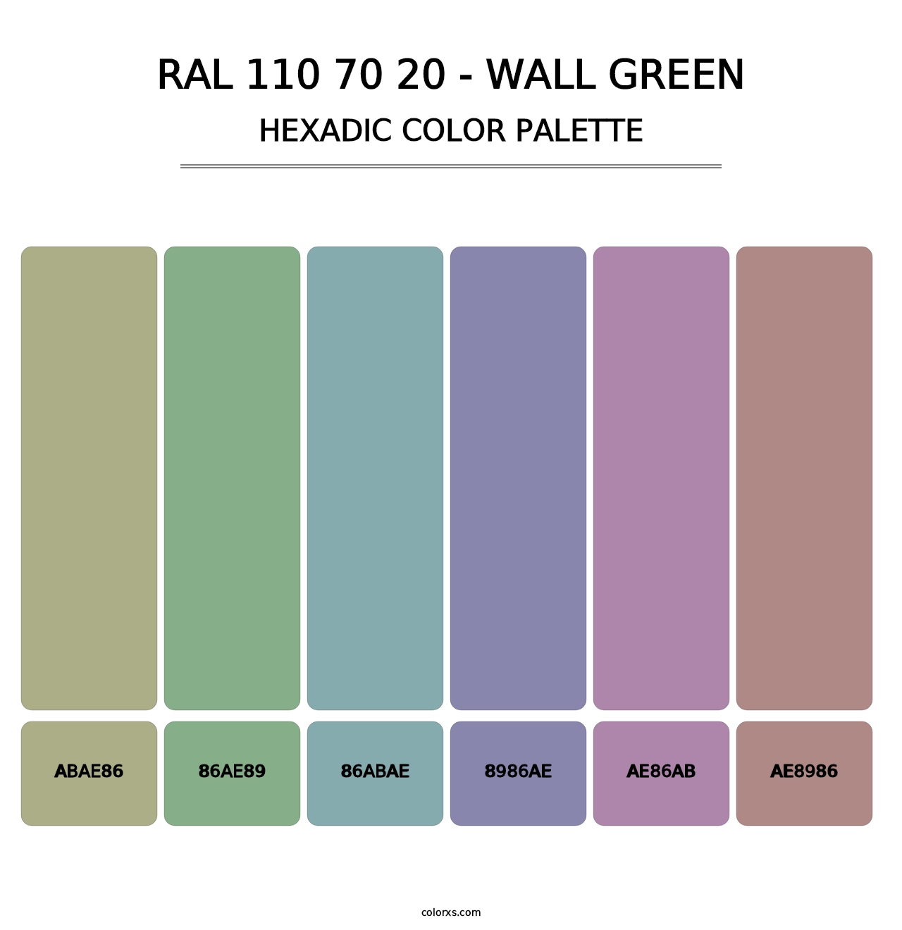 RAL 110 70 20 - Wall Green - Hexadic Color Palette