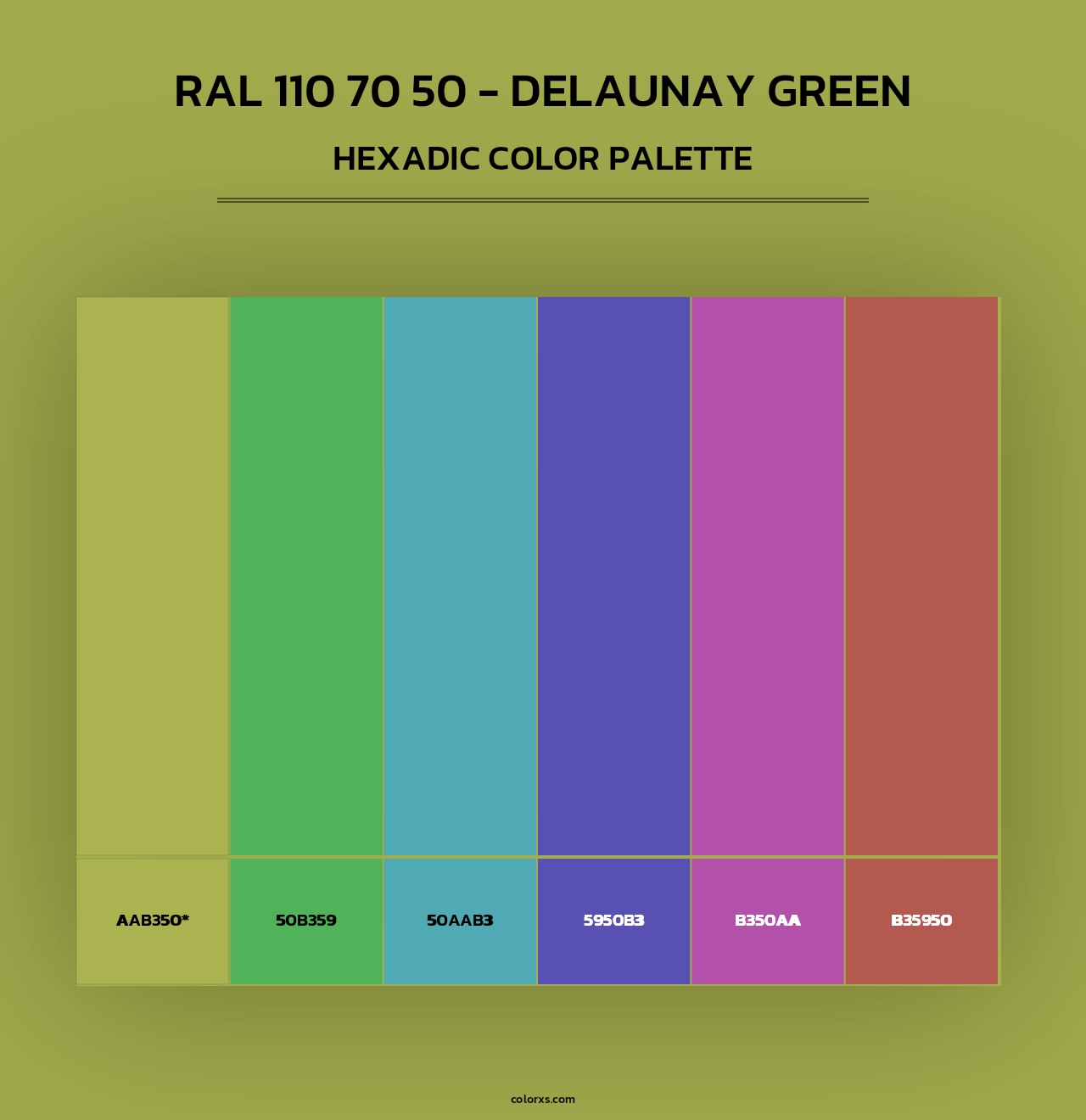 RAL 110 70 50 - Delaunay Green - Hexadic Color Palette