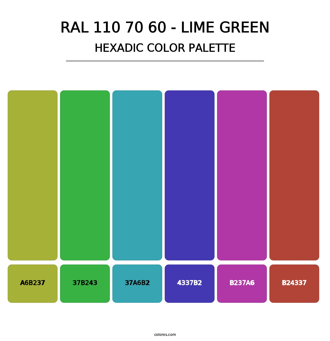 RAL 110 70 60 - Lime Green - Hexadic Color Palette