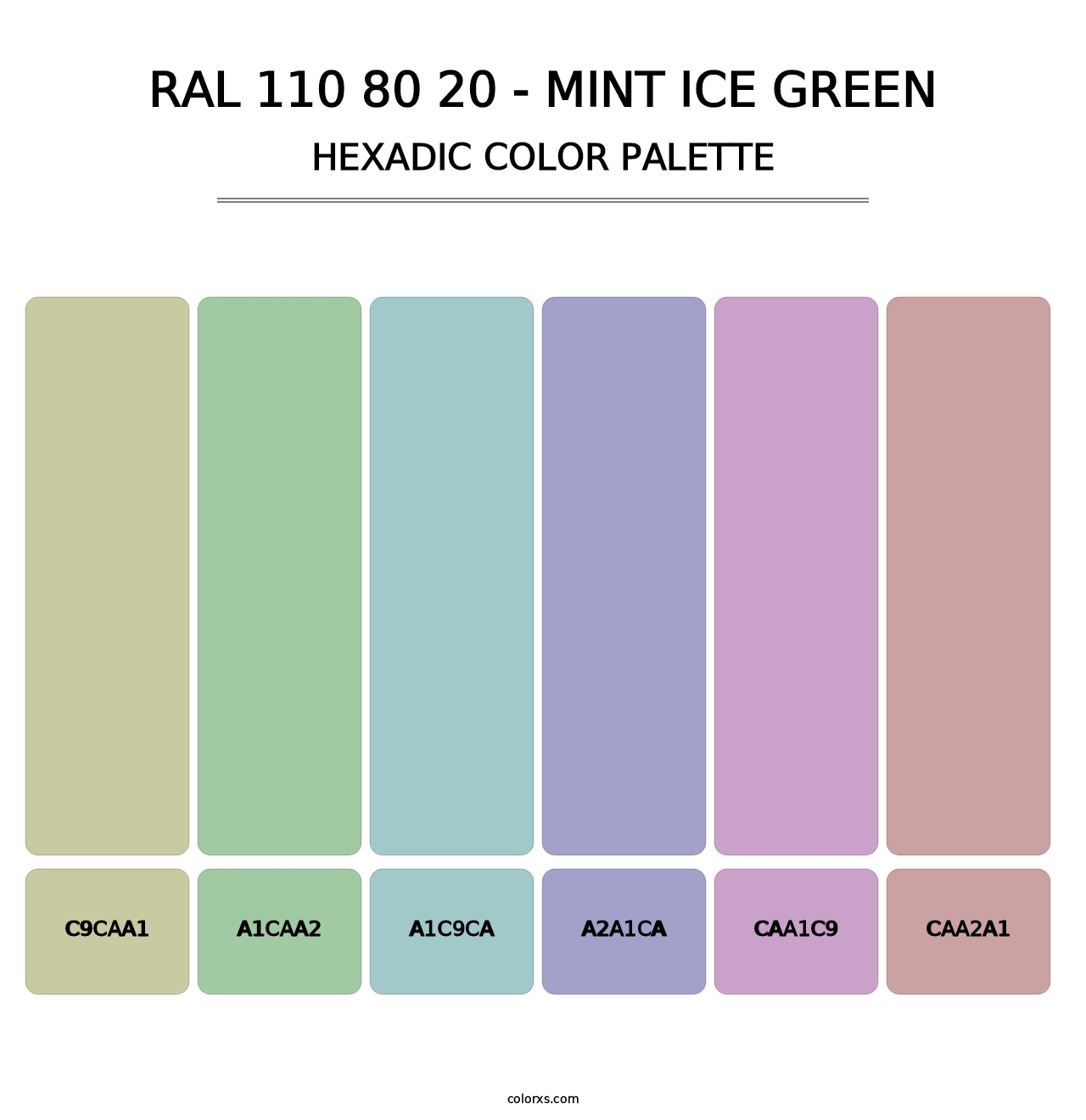 RAL 110 80 20 - Mint Ice Green - Hexadic Color Palette