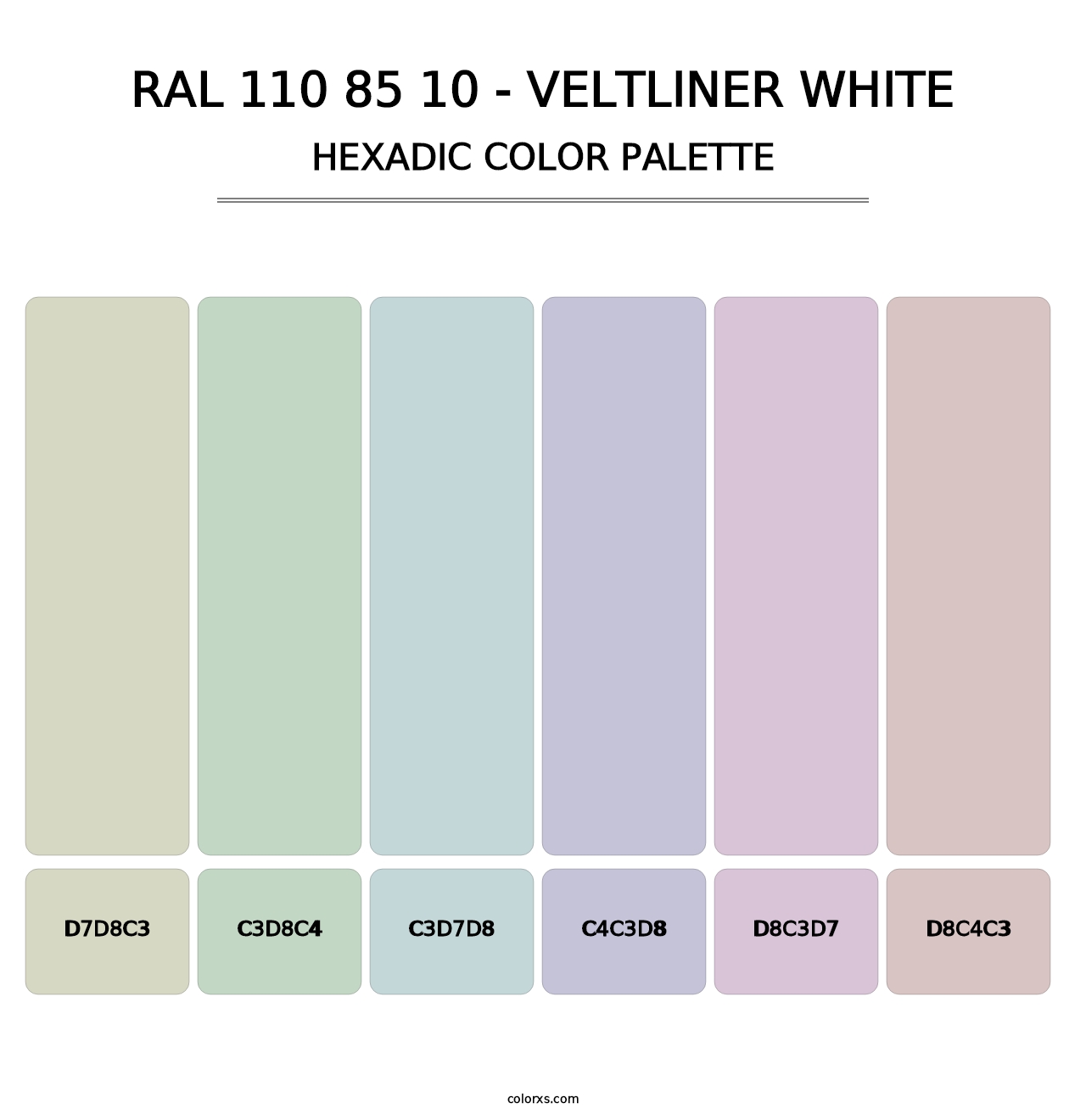 RAL 110 85 10 - Veltliner White - Hexadic Color Palette