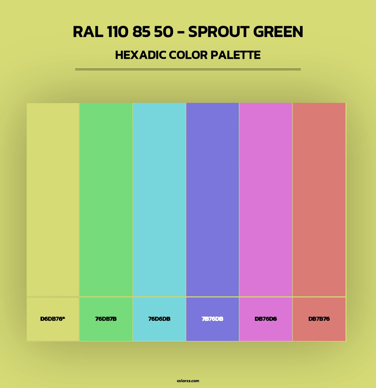 RAL 110 85 50 - Sprout Green - Hexadic Color Palette