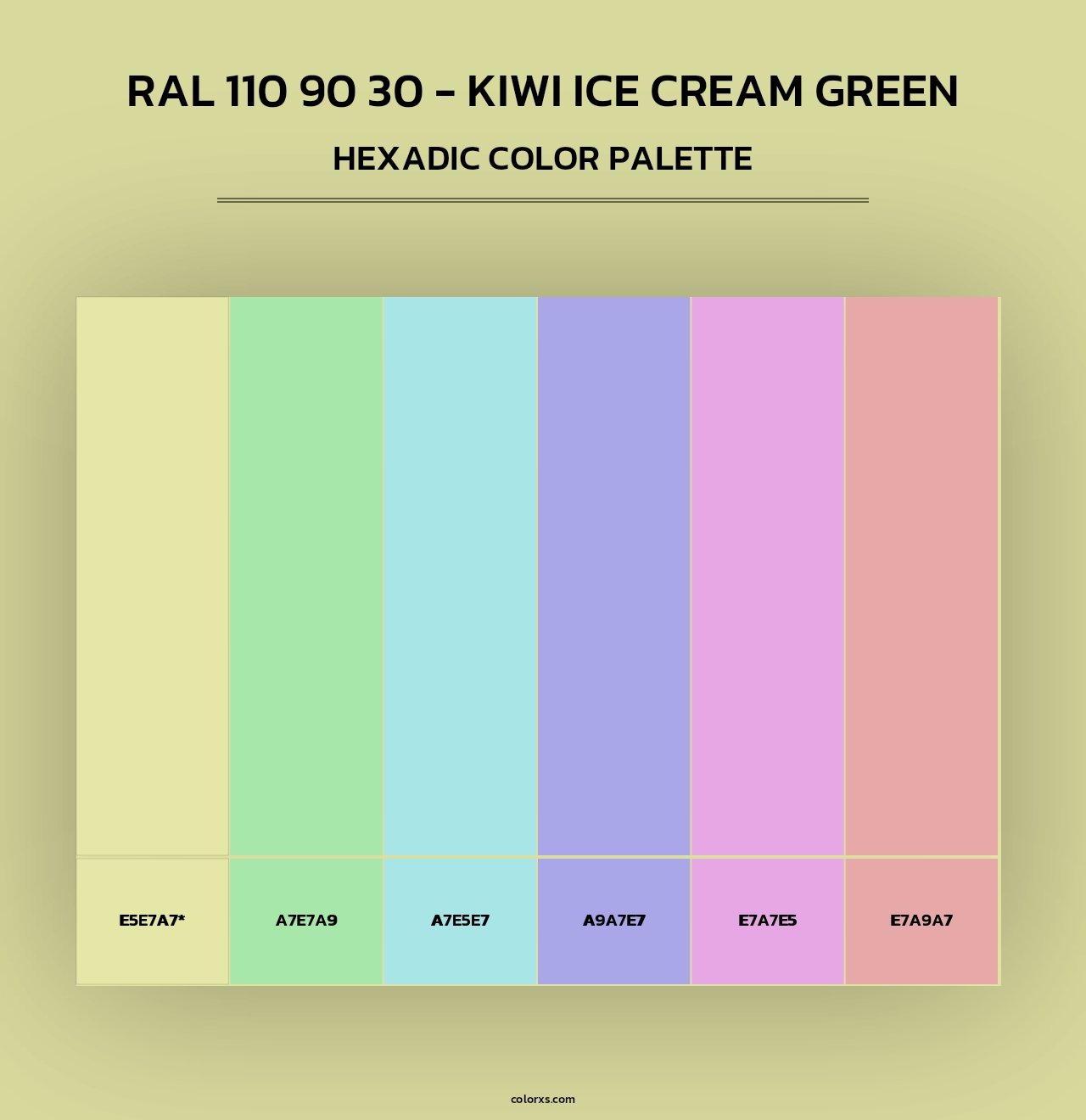 RAL 110 90 30 - Kiwi Ice Cream Green - Hexadic Color Palette