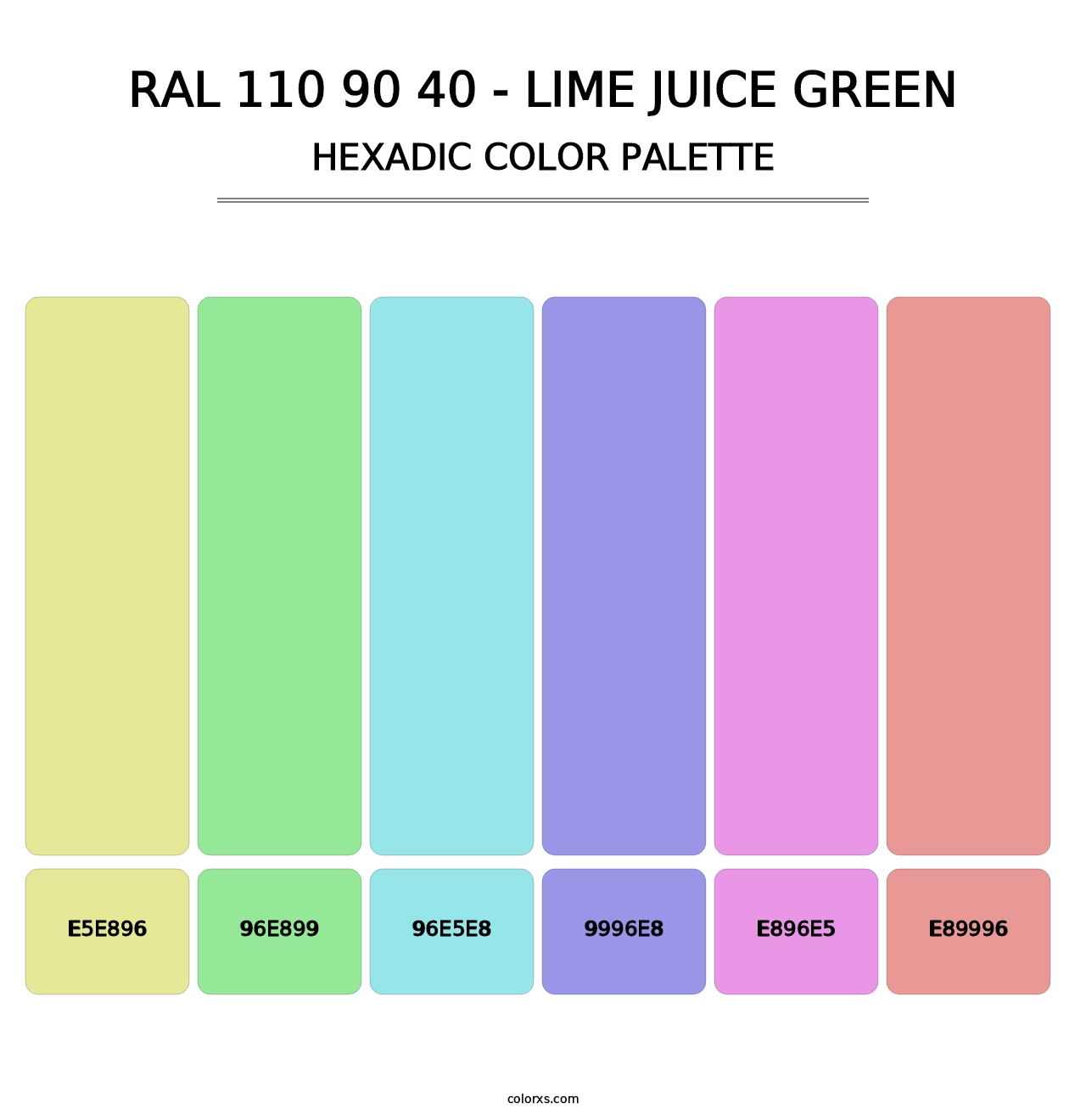 RAL 110 90 40 - Lime Juice Green - Hexadic Color Palette