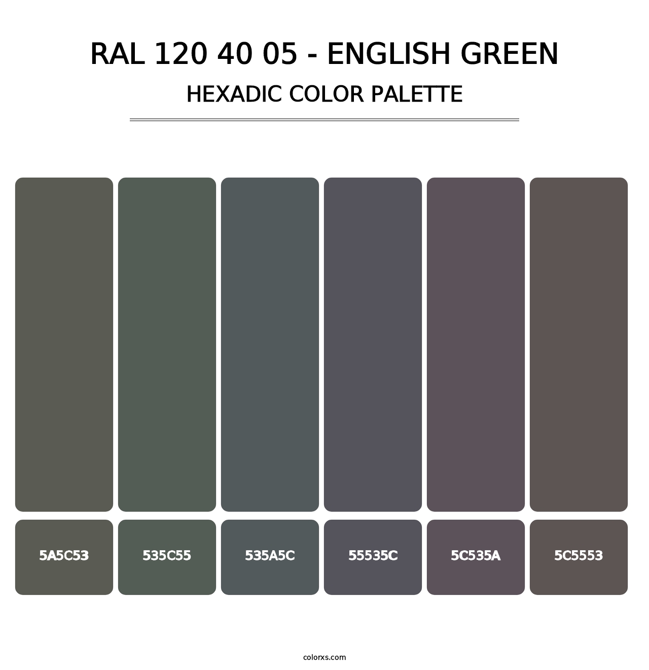RAL 120 40 05 - English Green - Hexadic Color Palette