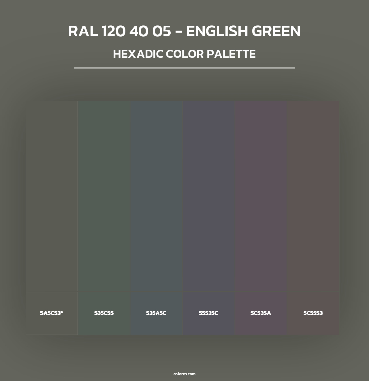 RAL 120 40 05 - English Green - Hexadic Color Palette