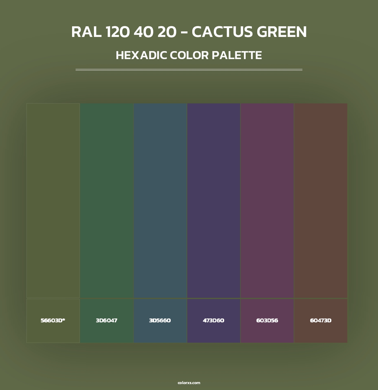 RAL 120 40 20 - Cactus Green - Hexadic Color Palette