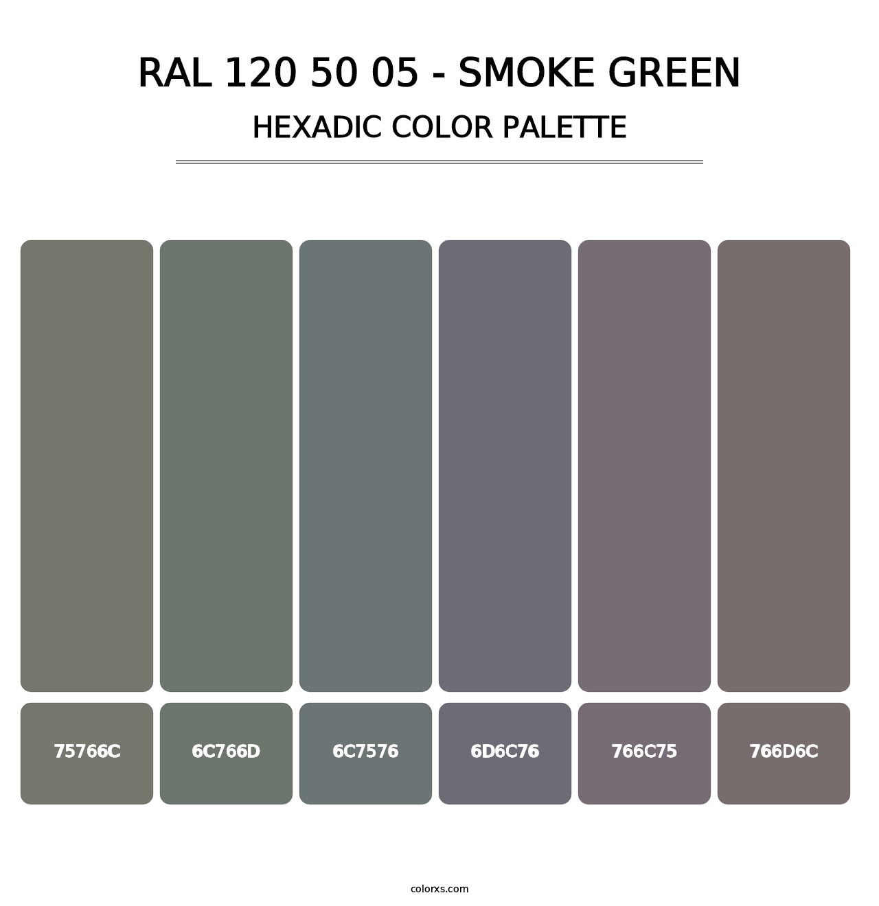 RAL 120 50 05 - Smoke Green - Hexadic Color Palette
