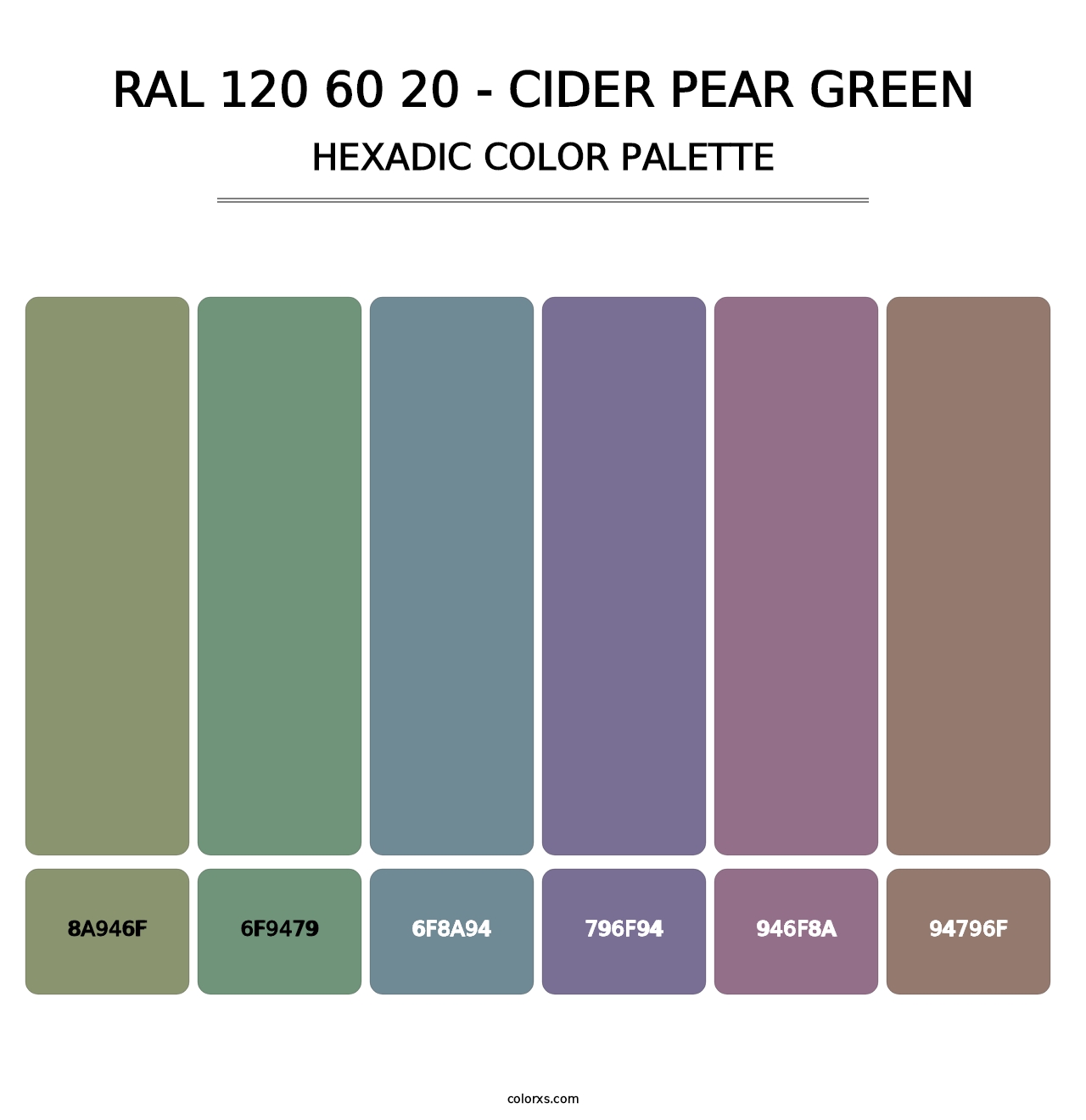 RAL 120 60 20 - Cider Pear Green - Hexadic Color Palette