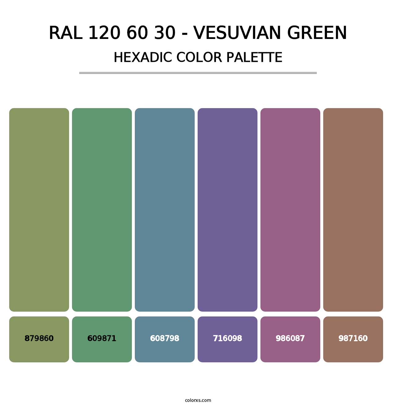 RAL 120 60 30 - Vesuvian Green - Hexadic Color Palette