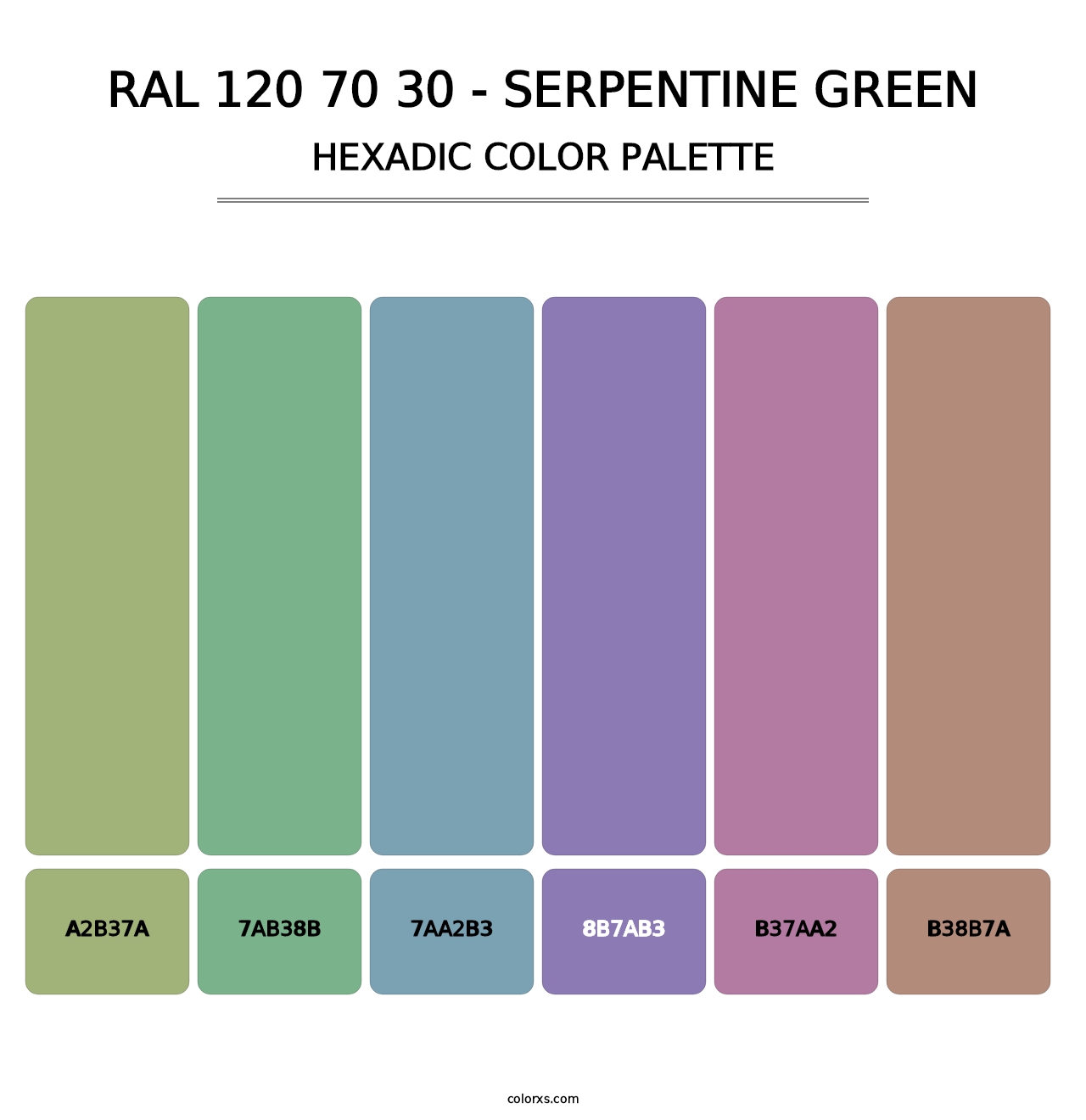 RAL 120 70 30 - Serpentine Green - Hexadic Color Palette