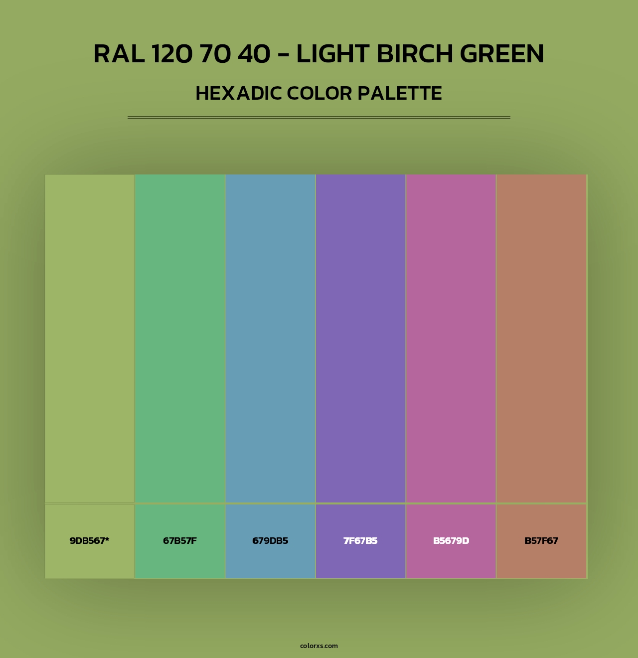 RAL 120 70 40 - Light Birch Green - Hexadic Color Palette