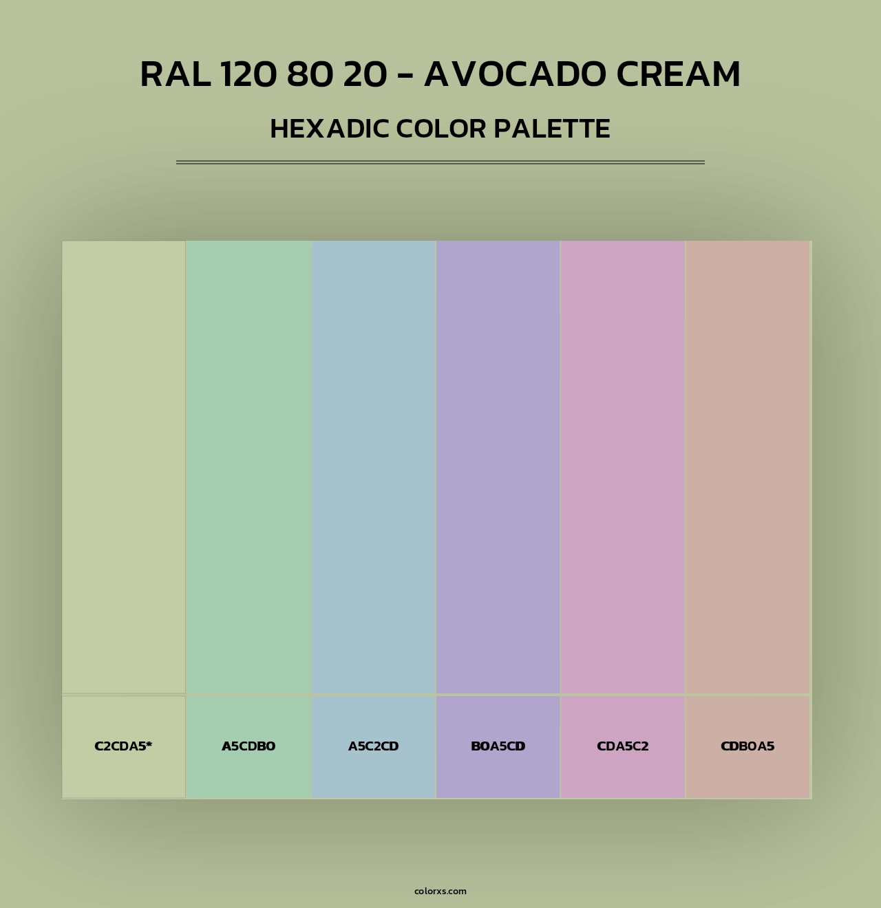 RAL 120 80 20 - Avocado Cream - Hexadic Color Palette