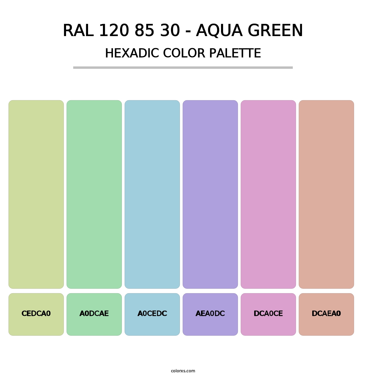 RAL 120 85 30 - Aqua Green - Hexadic Color Palette