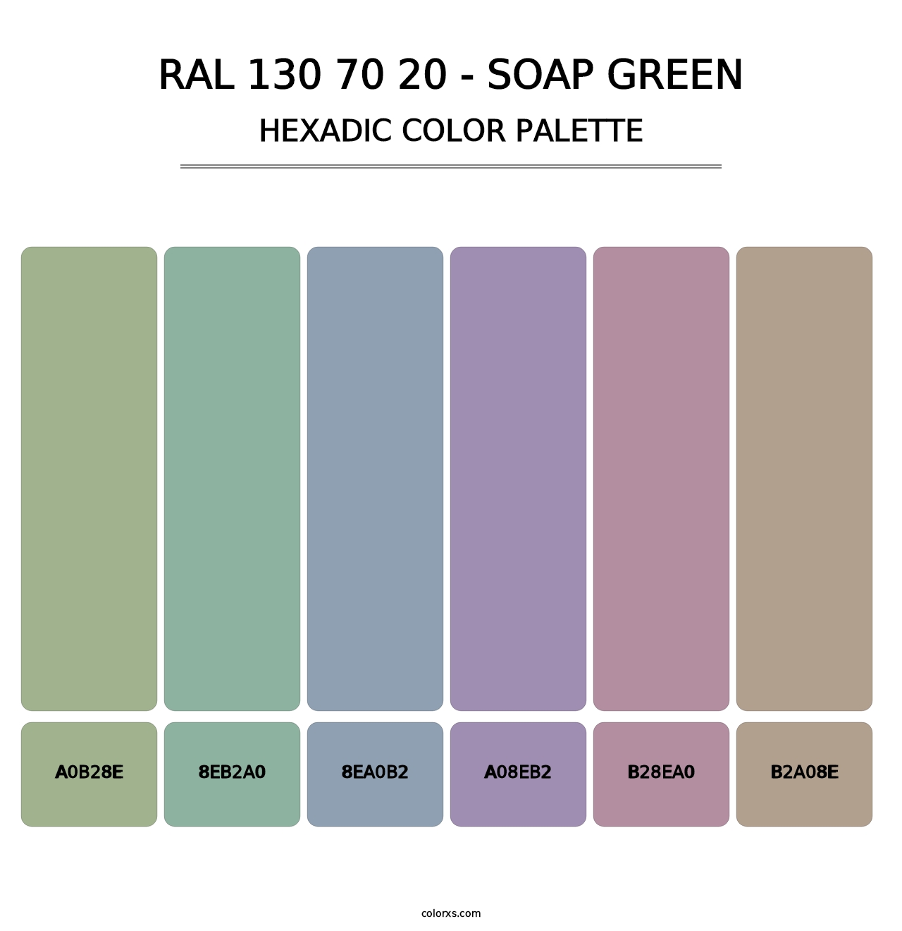 RAL 130 70 20 - Soap Green - Hexadic Color Palette