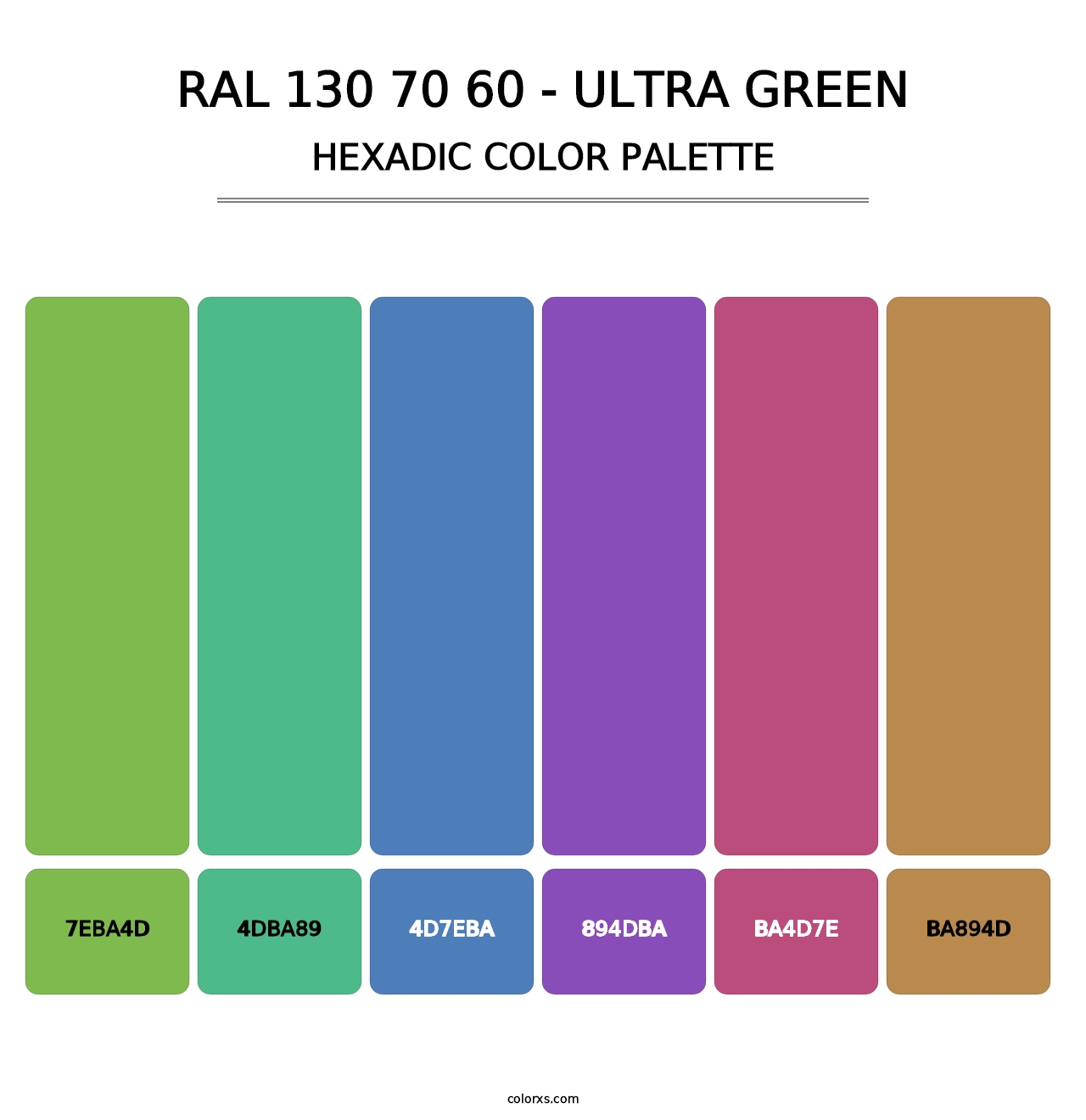 RAL 130 70 60 - Ultra Green - Hexadic Color Palette