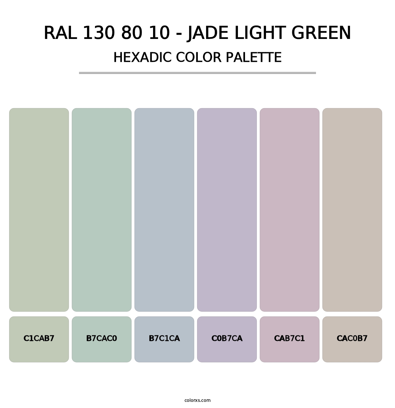RAL 130 80 10 - Jade Light Green - Hexadic Color Palette