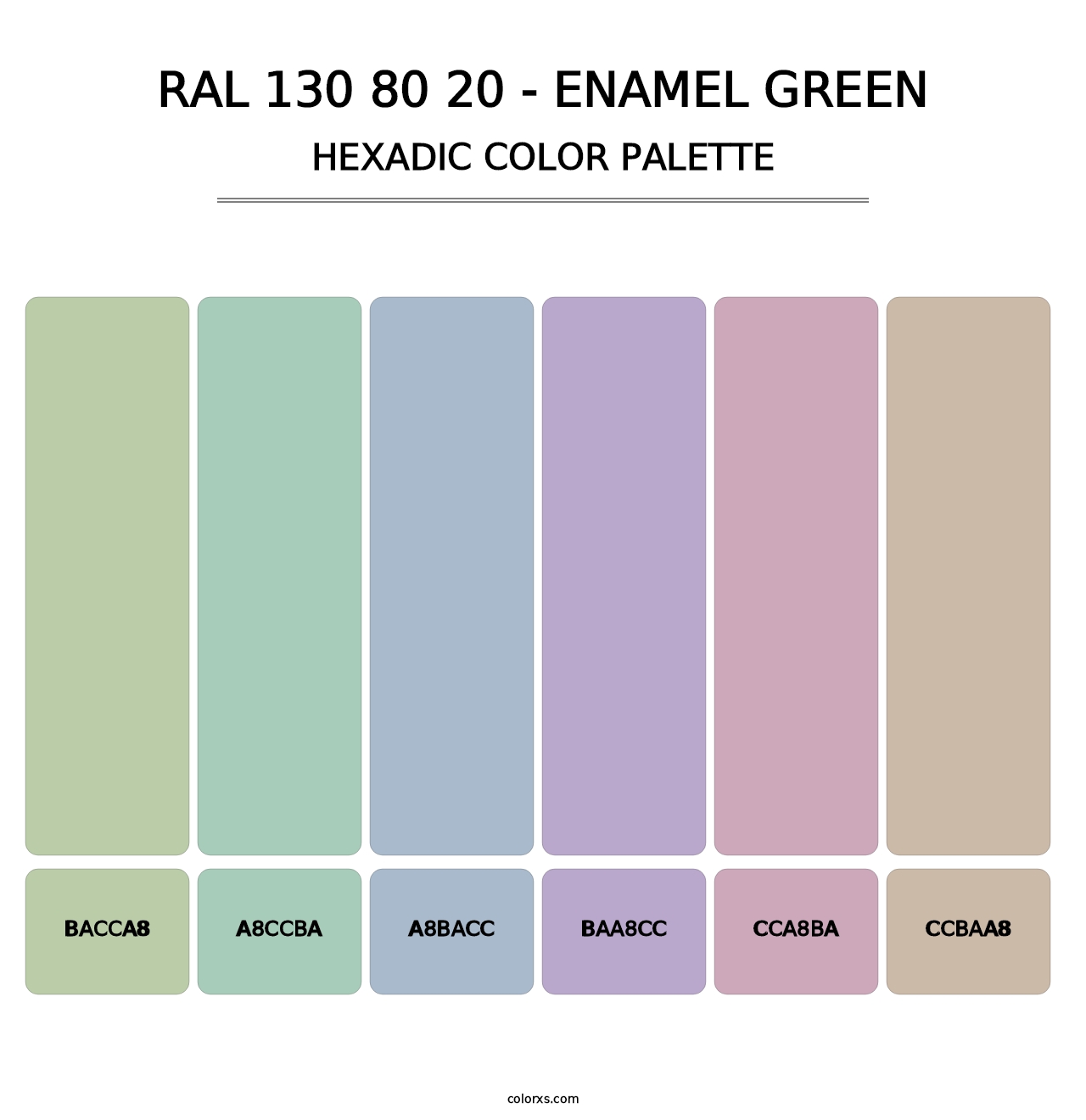 RAL 130 80 20 - Enamel Green - Hexadic Color Palette
