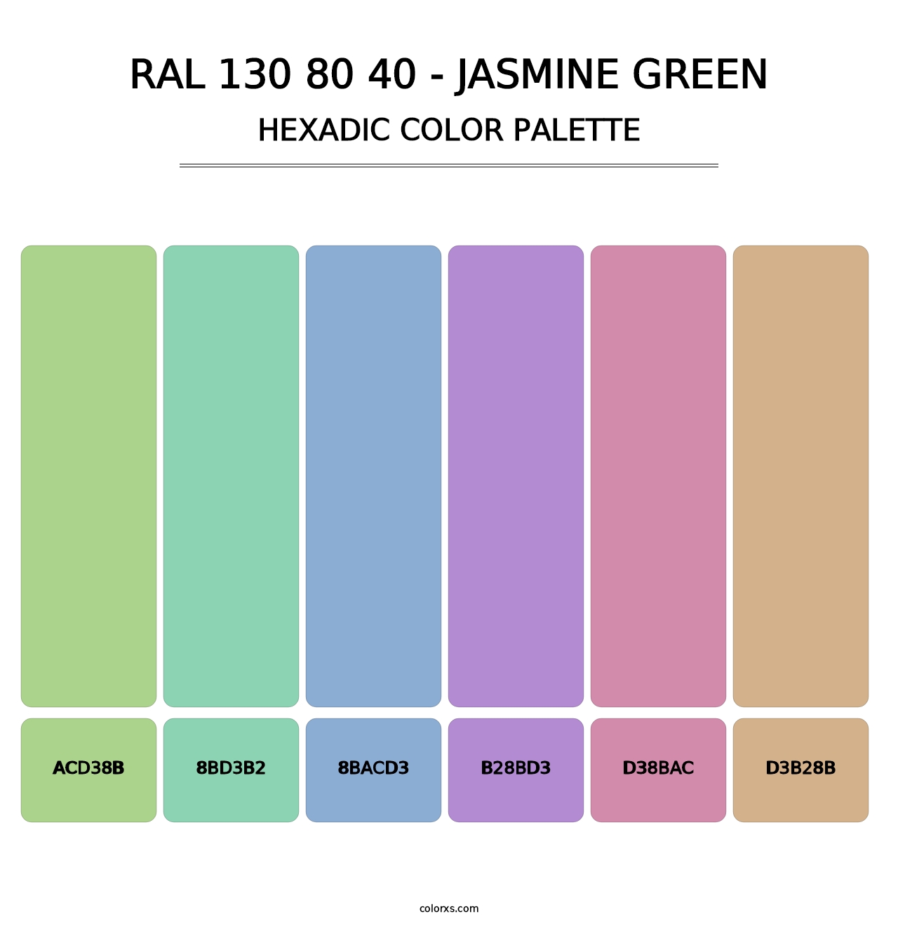 RAL 130 80 40 - Jasmine Green - Hexadic Color Palette