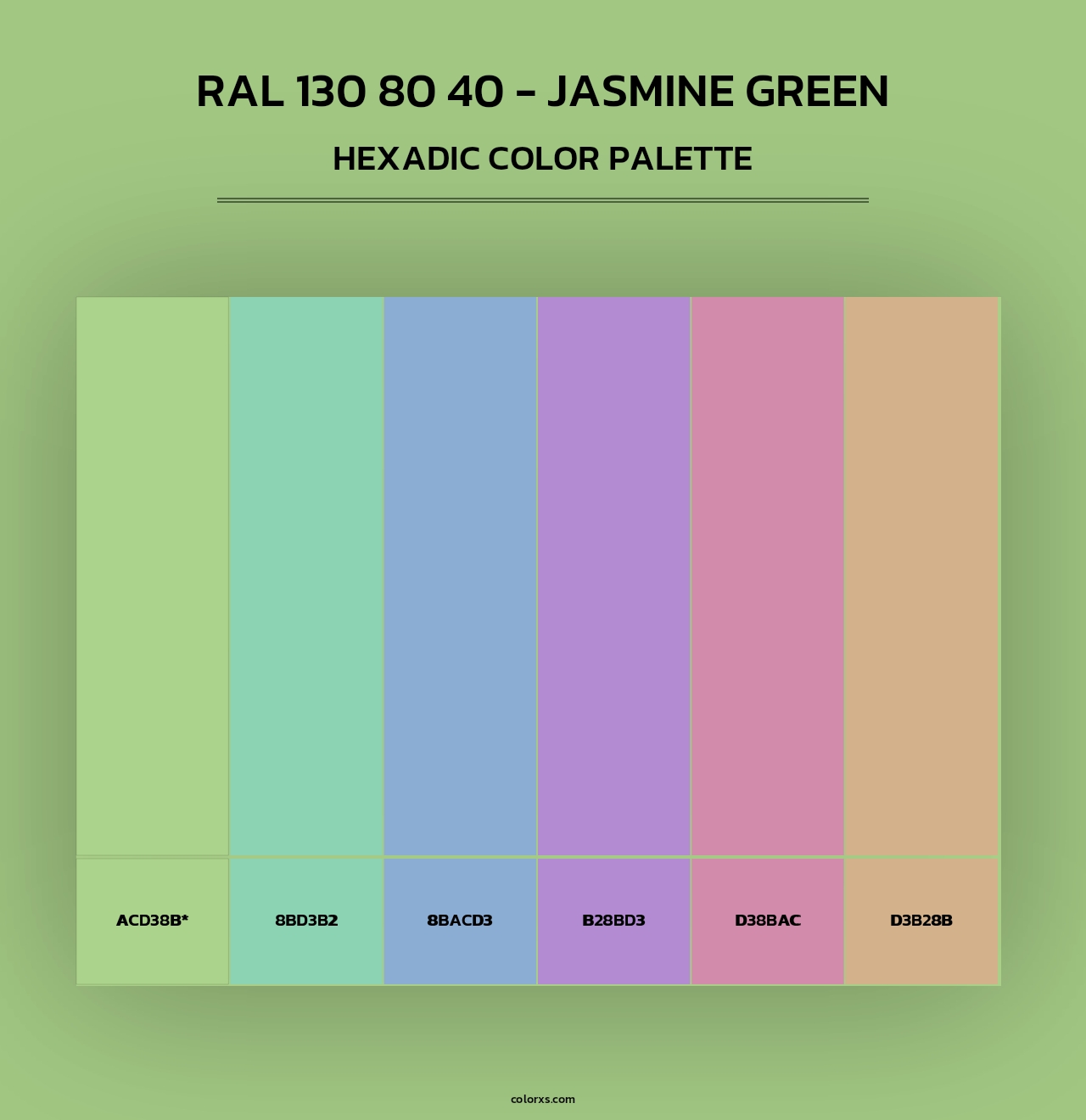 RAL 130 80 40 - Jasmine Green - Hexadic Color Palette
