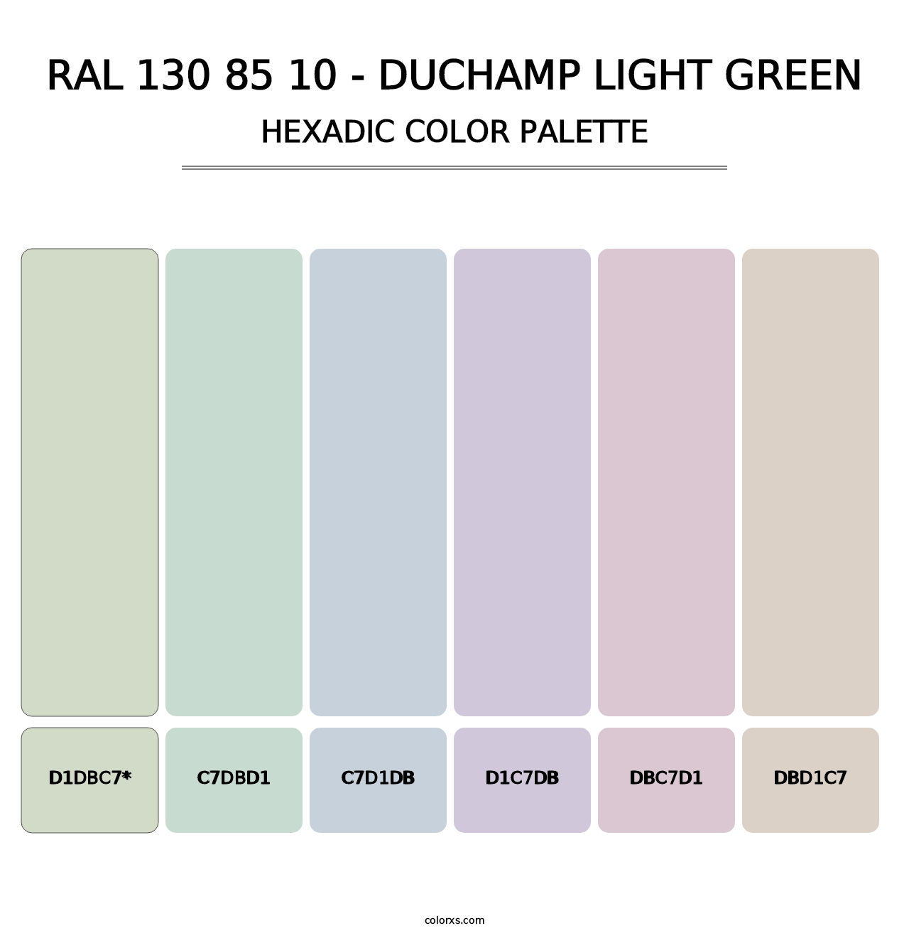 RAL 130 85 10 - Duchamp Light Green - Hexadic Color Palette