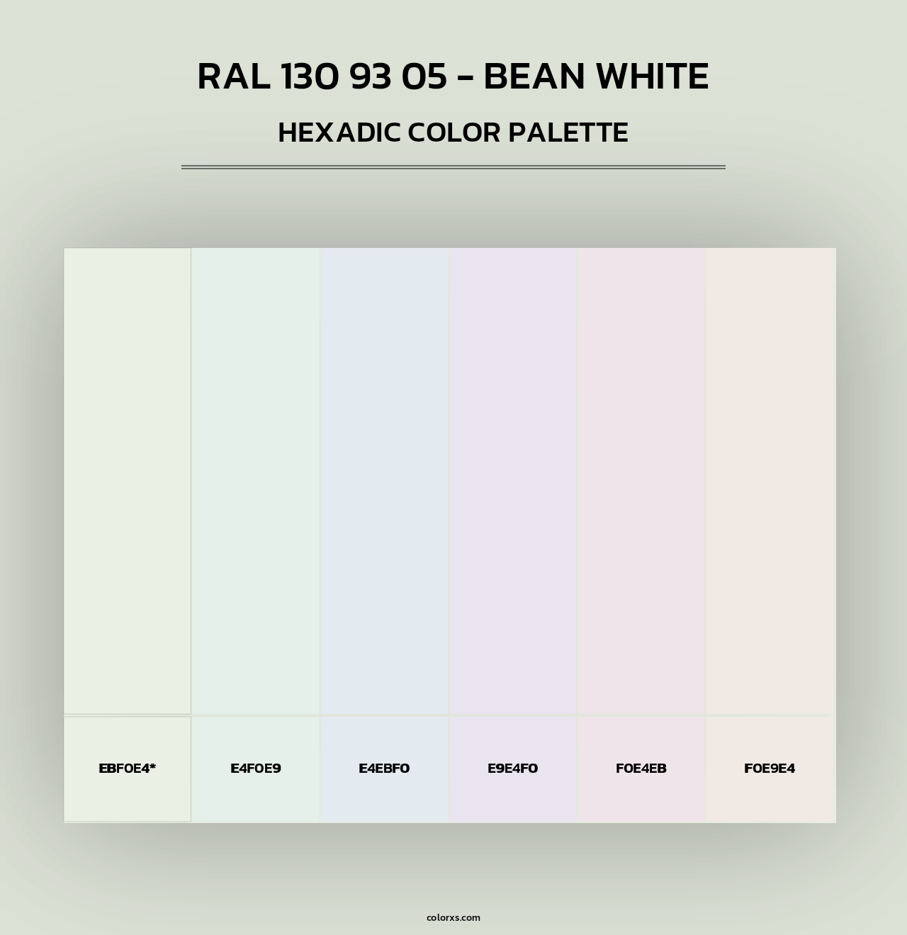 RAL 130 93 05 - Bean White - Hexadic Color Palette