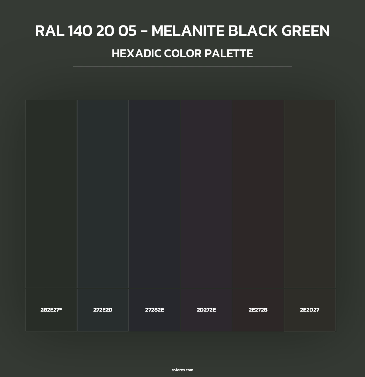 RAL 140 20 05 - Melanite Black Green - Hexadic Color Palette
