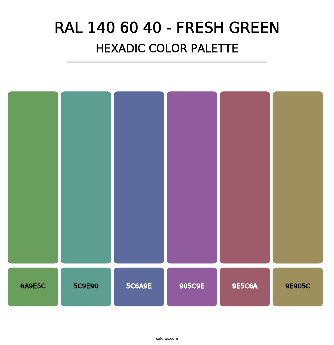 RAL 140 60 40 - Fresh Green - Hexadic Color Palette