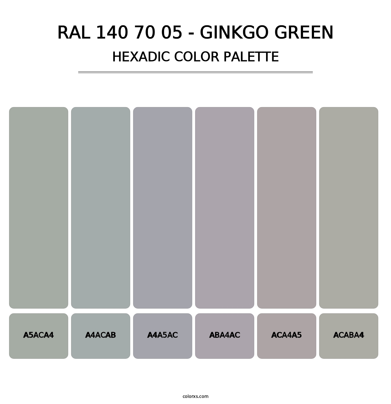 RAL 140 70 05 - Ginkgo Green - Hexadic Color Palette