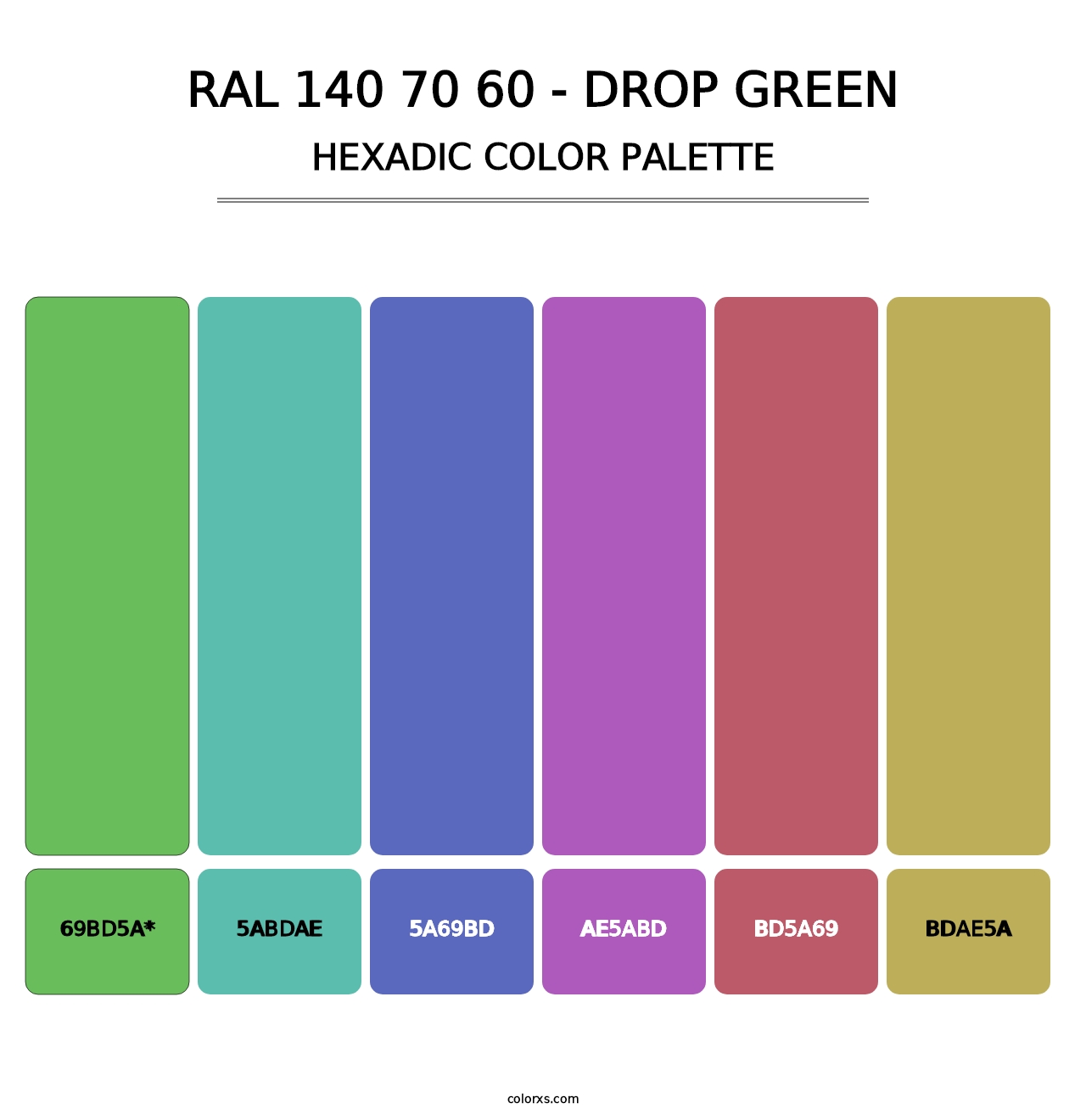 RAL 140 70 60 - Drop Green - Hexadic Color Palette