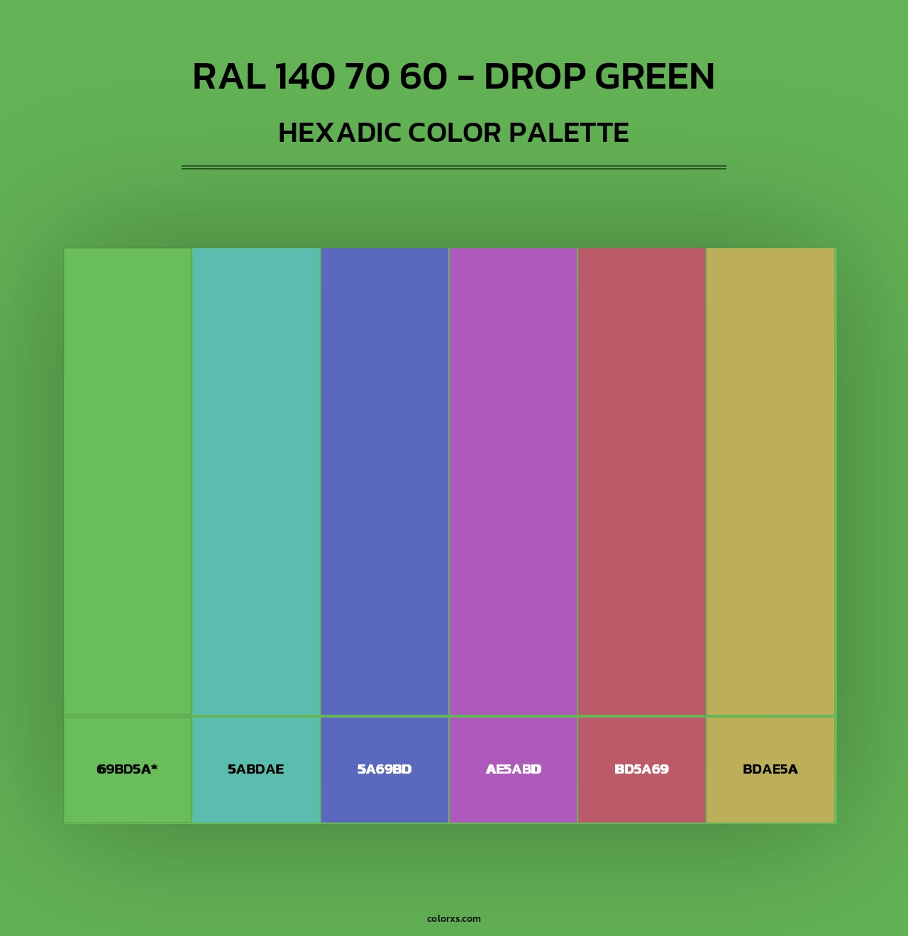 RAL 140 70 60 - Drop Green - Hexadic Color Palette