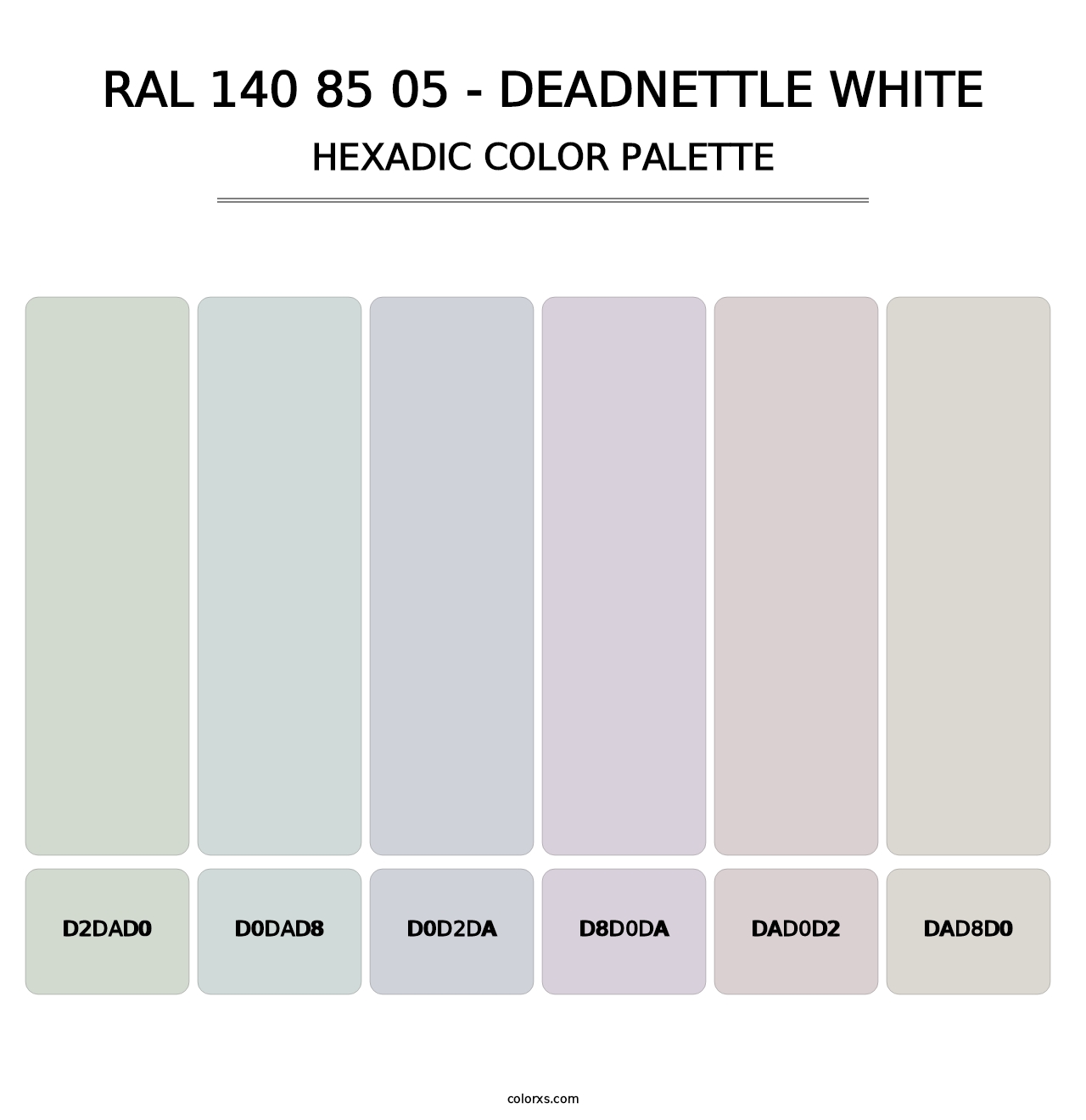 RAL 140 85 05 - Deadnettle White - Hexadic Color Palette