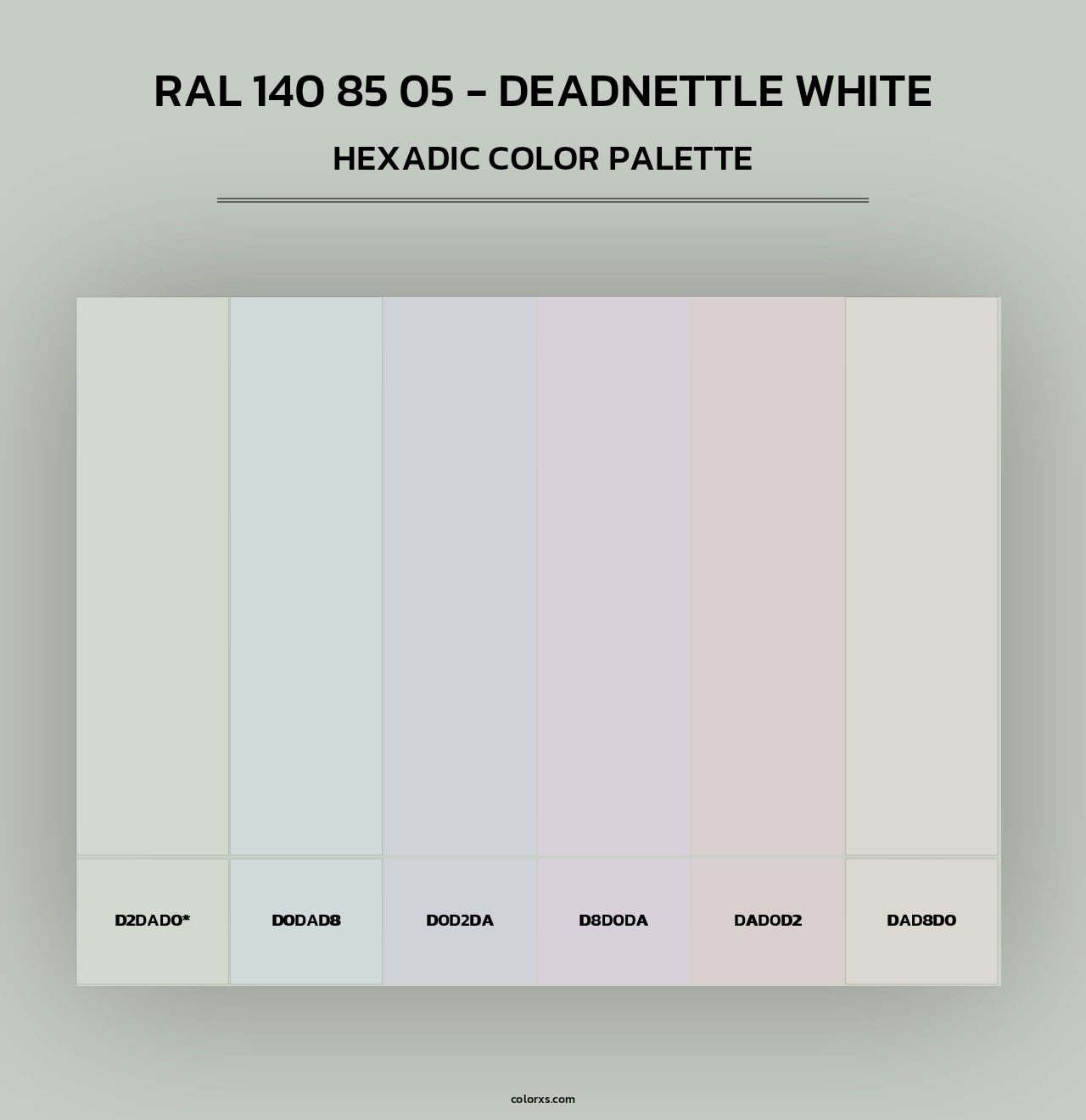 RAL 140 85 05 - Deadnettle White - Hexadic Color Palette