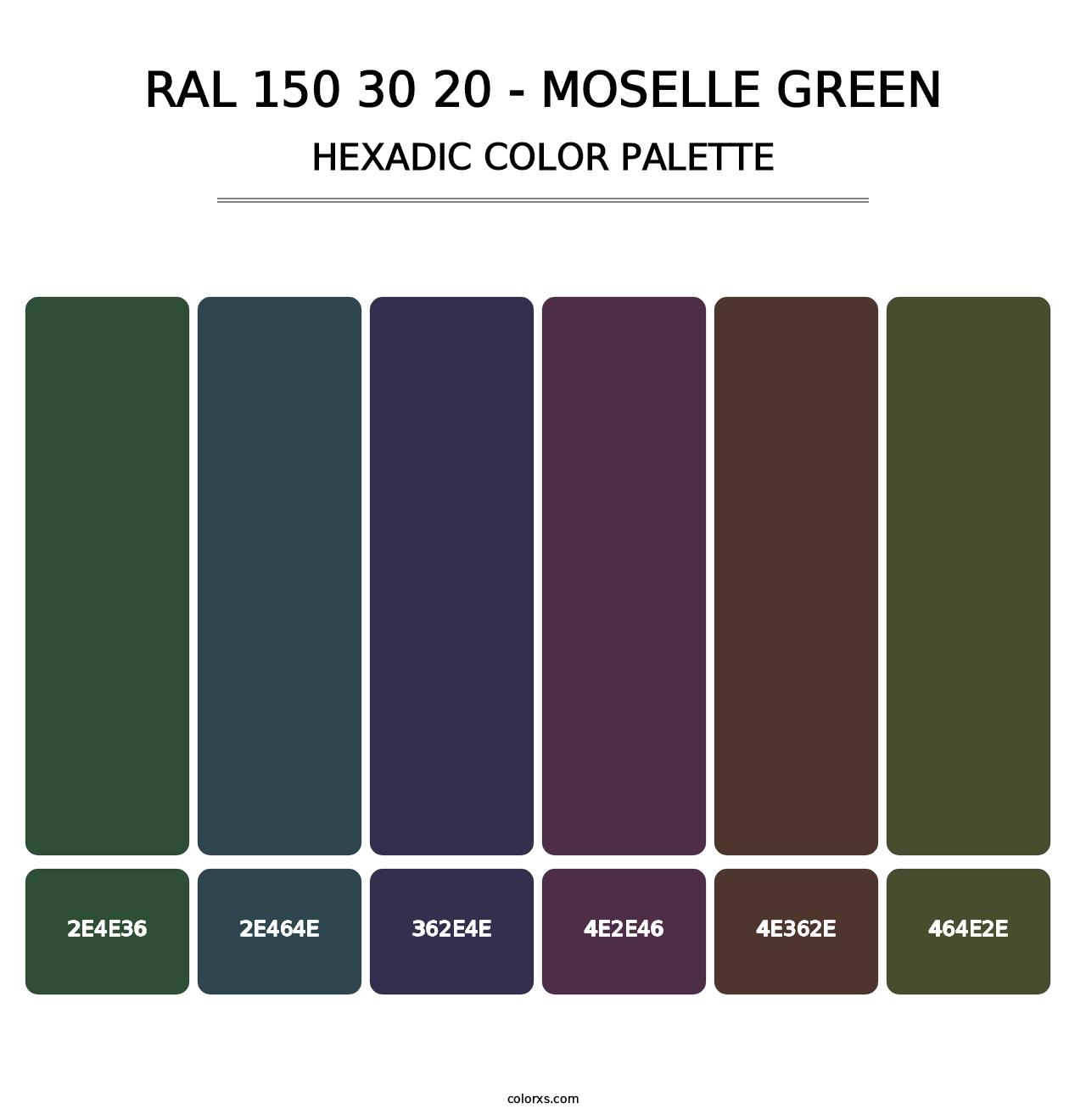 RAL 150 30 20 - Moselle Green - Hexadic Color Palette