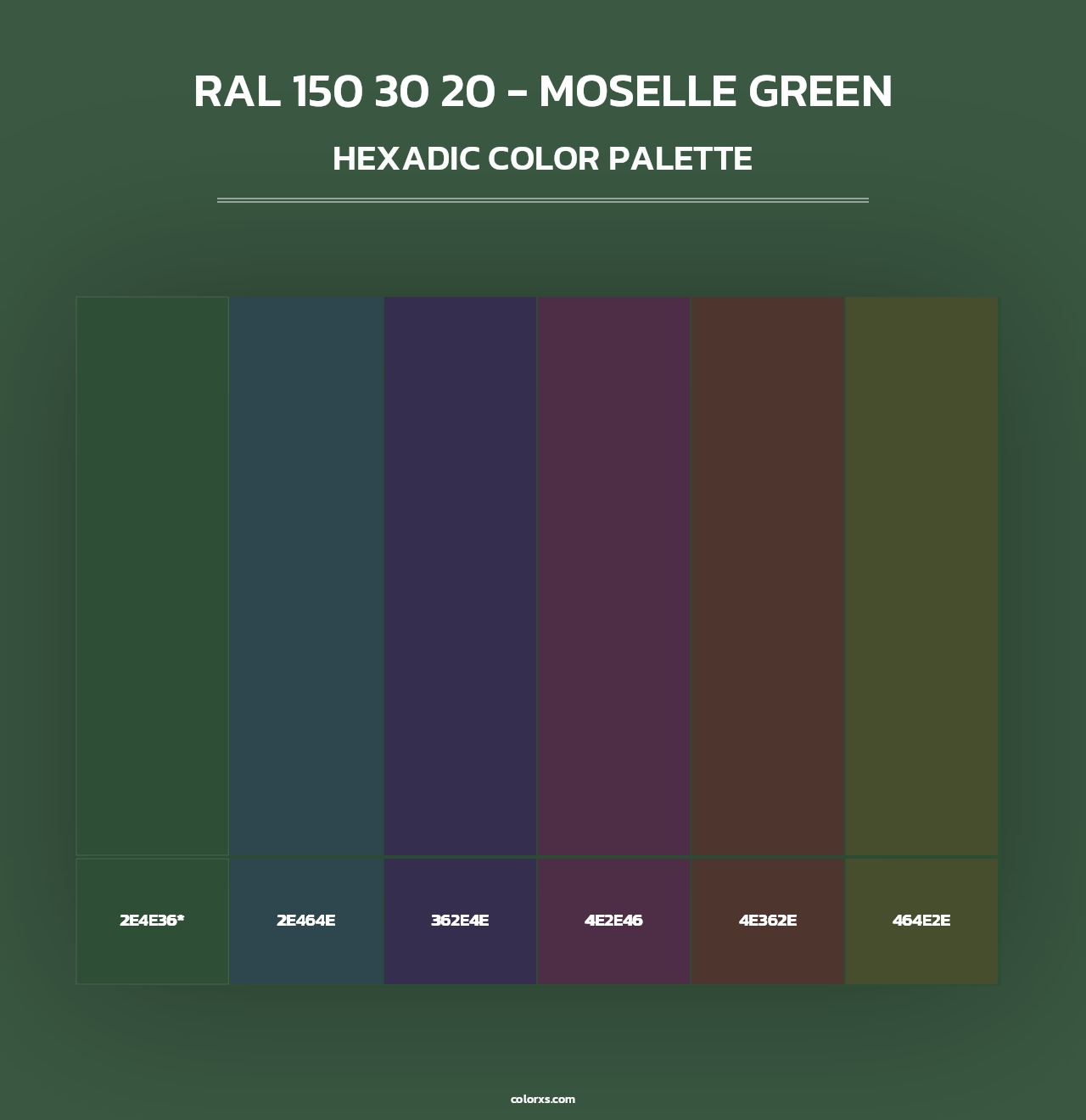 RAL 150 30 20 - Moselle Green - Hexadic Color Palette