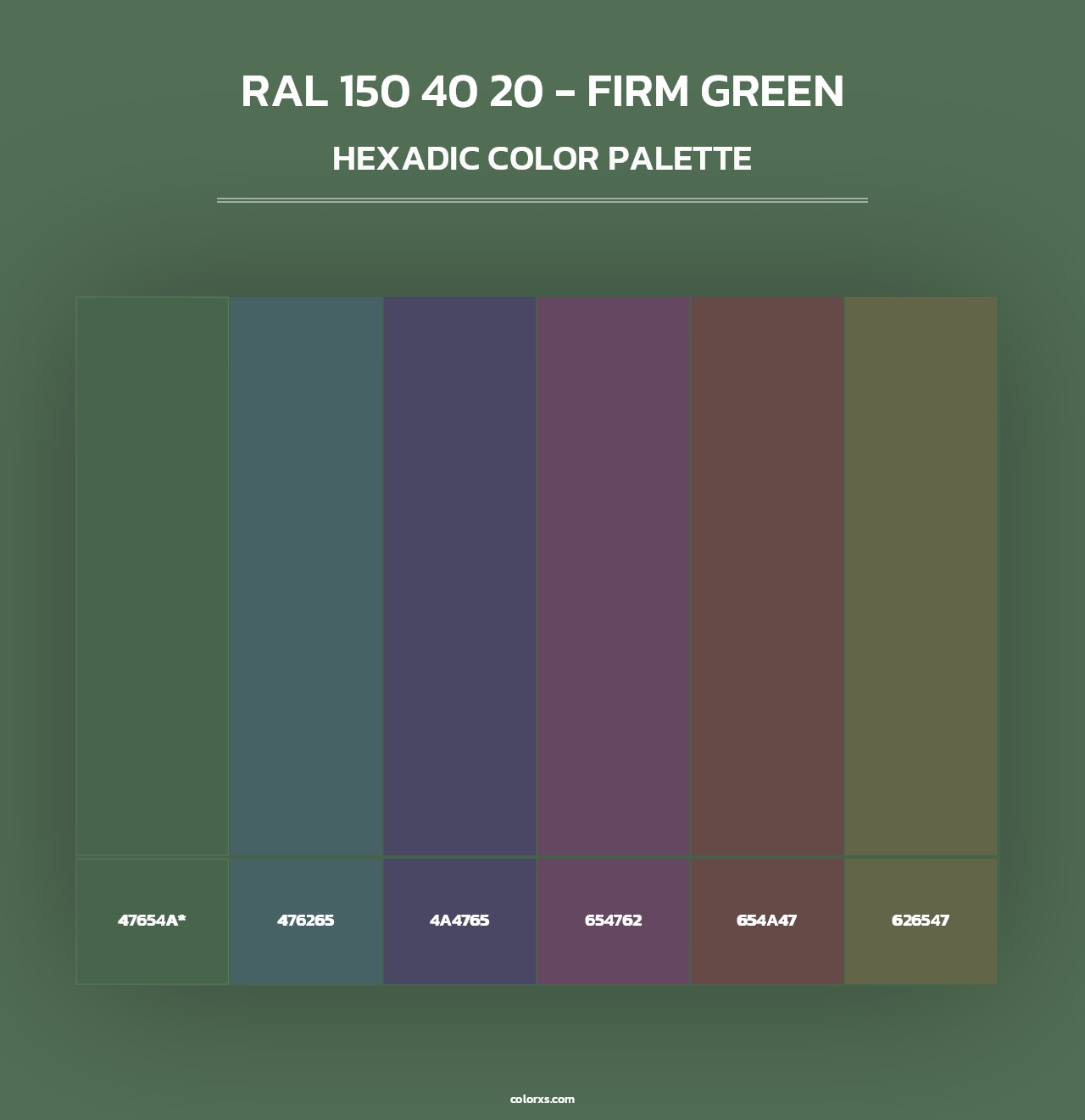 RAL 150 40 20 - Firm Green - Hexadic Color Palette