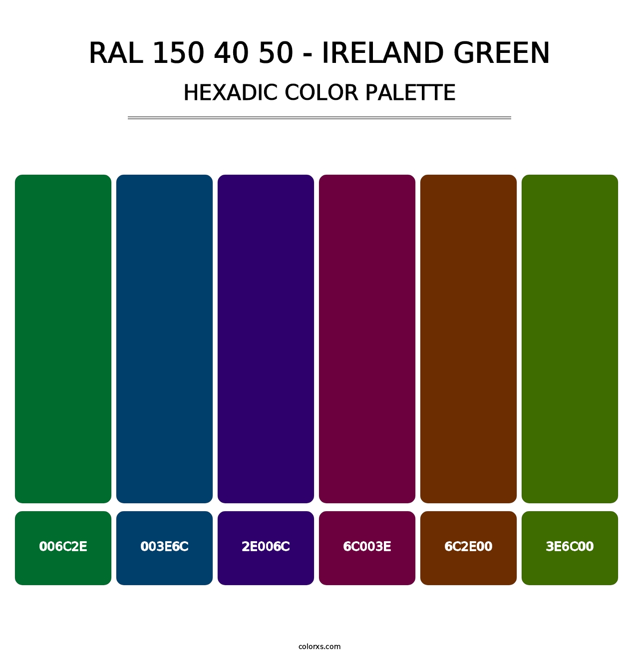 RAL 150 40 50 - Ireland Green - Hexadic Color Palette