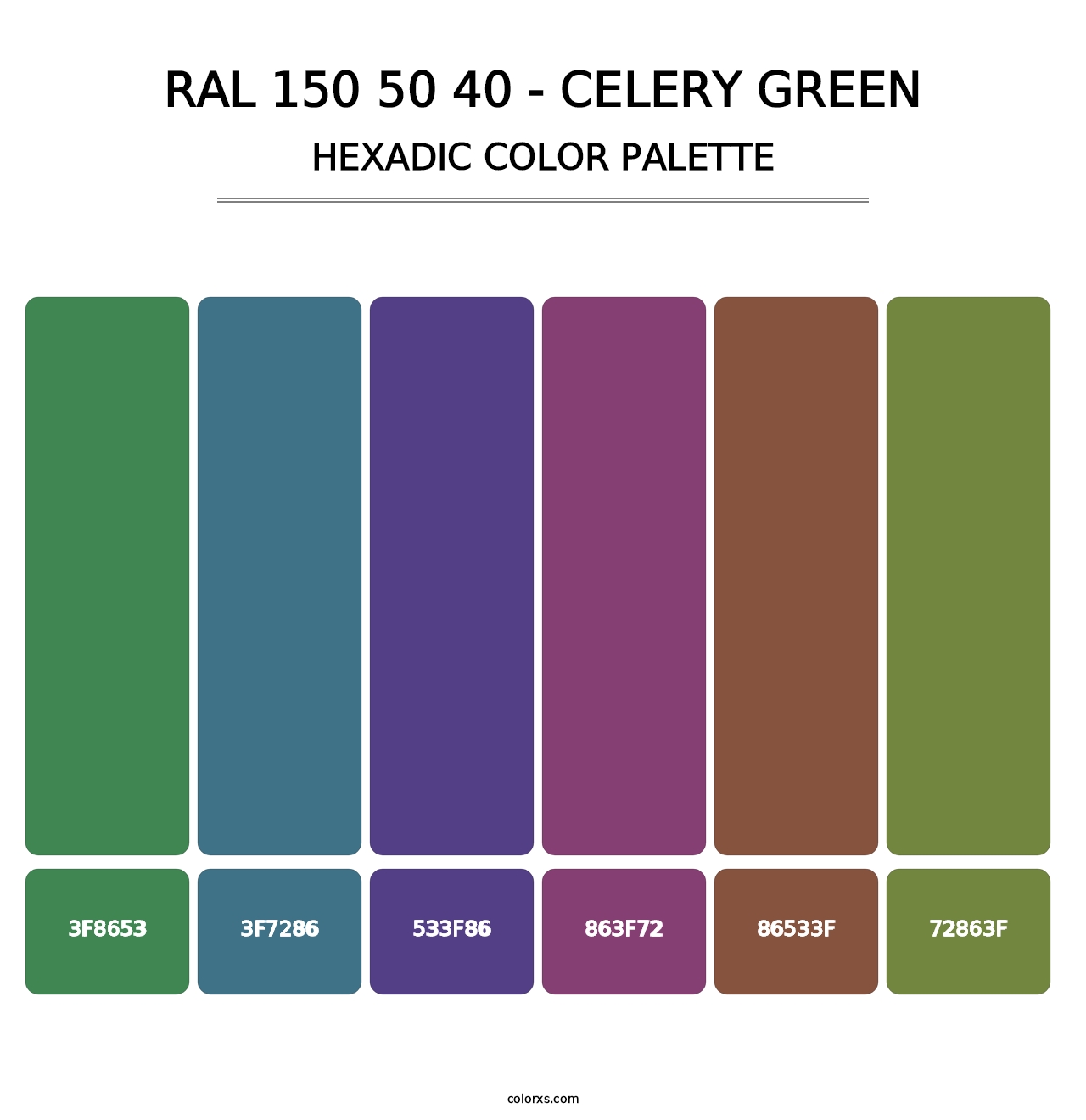 RAL 150 50 40 - Celery Green - Hexadic Color Palette